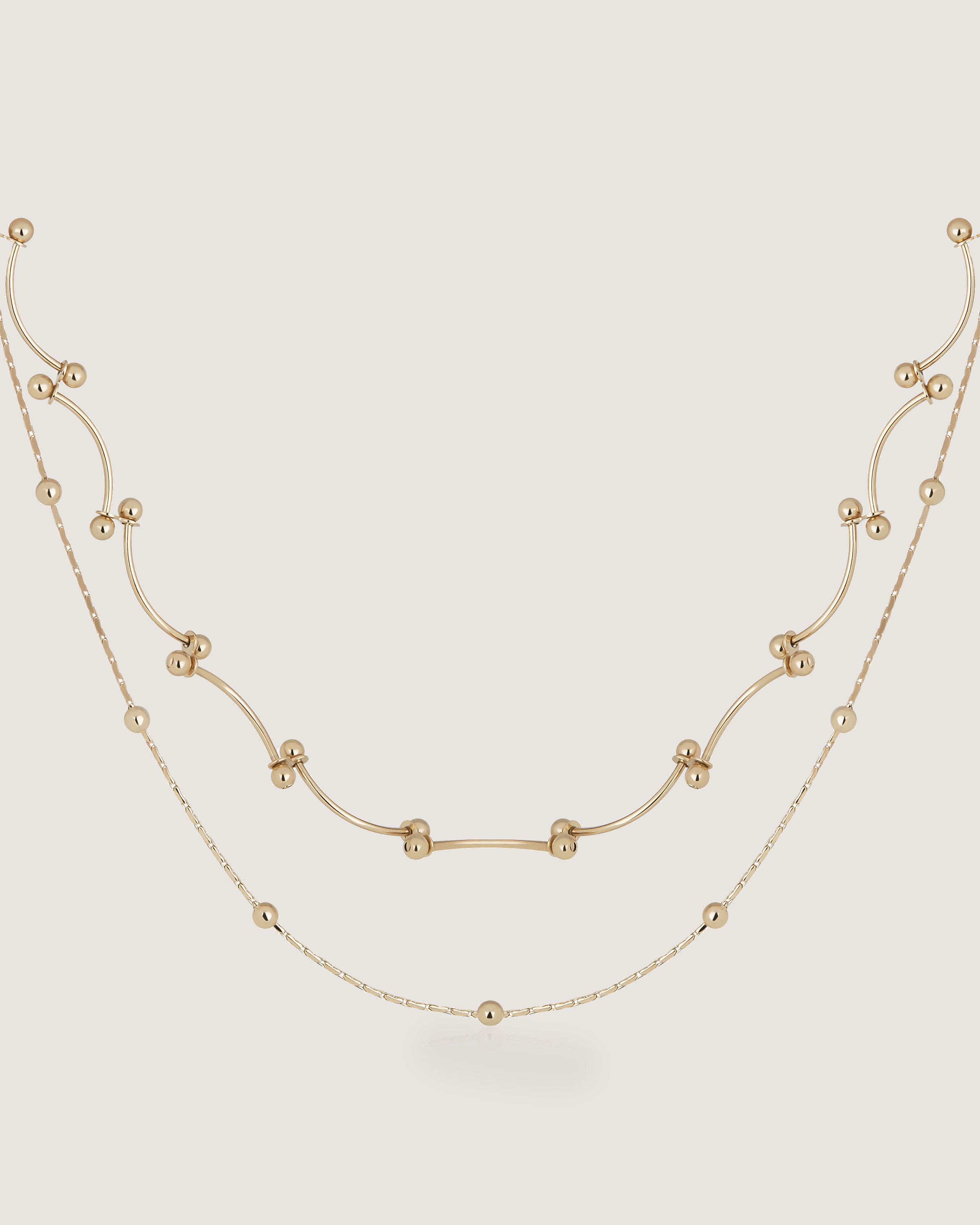 【人気♪】STRATHBERRY / クレッセント チェーン ネックレス ストラスベリー - Crescent Double Chain Necklace - 22 Carat