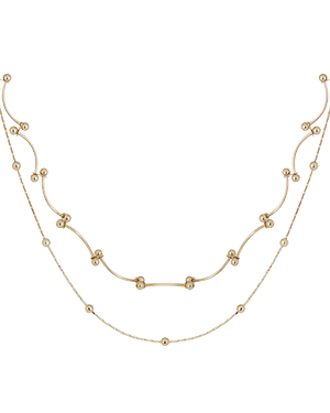 Strathberry - Crescent Double Chain Necklace - 22 Carat Gold