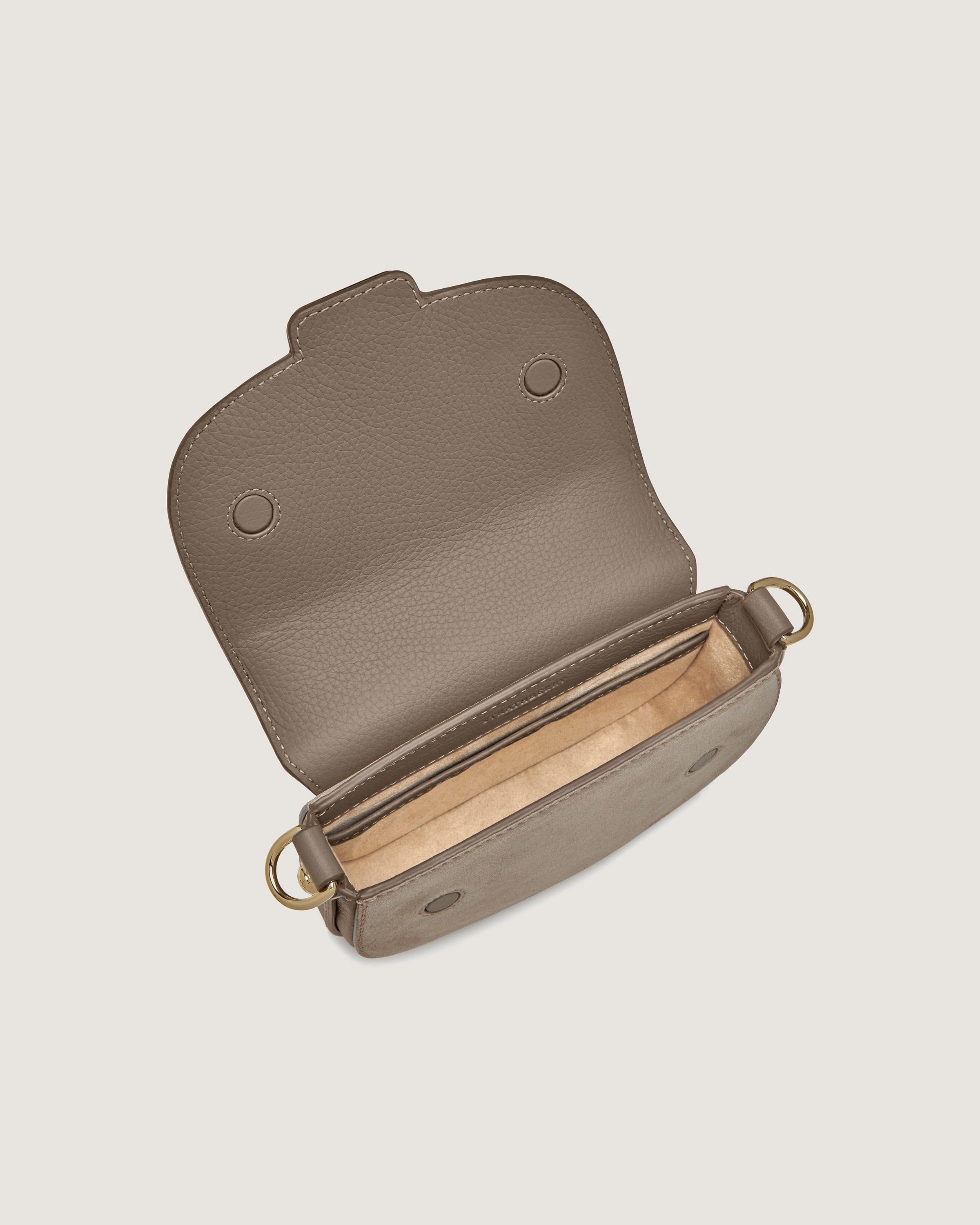 ★ Leey★ MINI CROSSBODY BAG WITH XRIVET BEIGE P0000EFE Mini crossbody bag in sequin - LE MINI FANNY