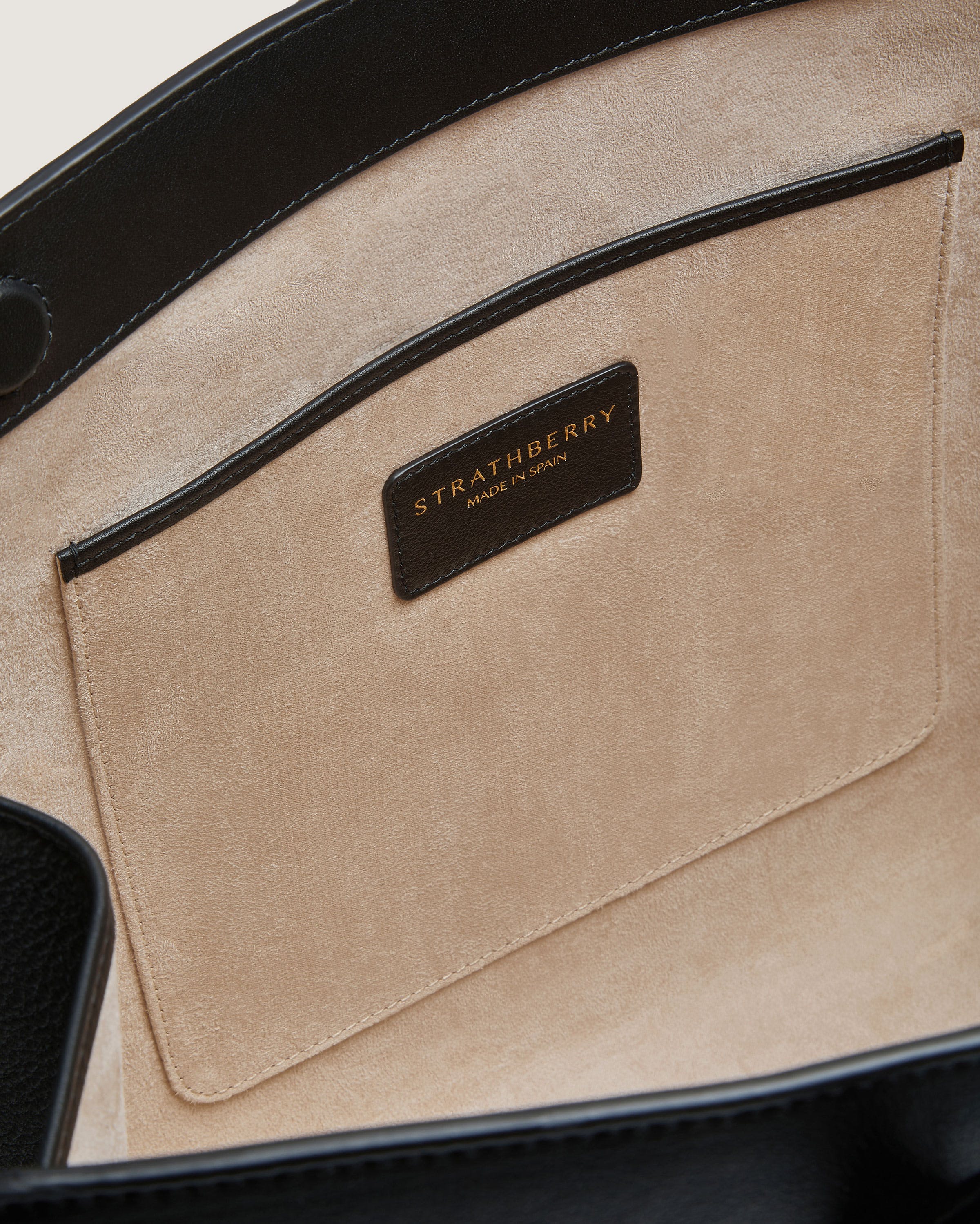 Strathberry - Tote - Top Handle Leather Tote Bag - Black