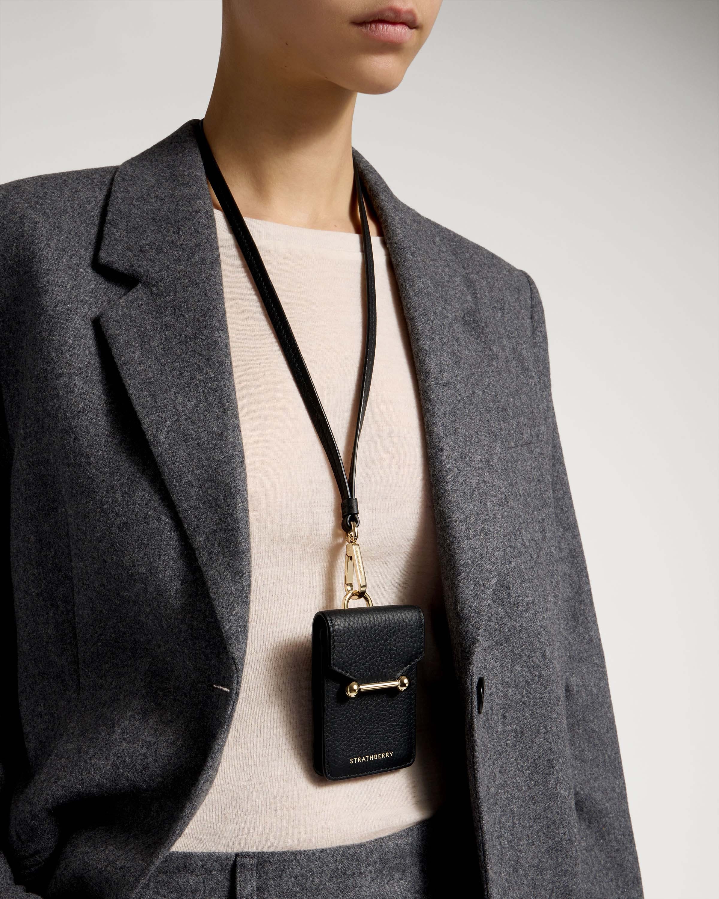 Strathberry - Mosaic Cardholder with Strap - Black