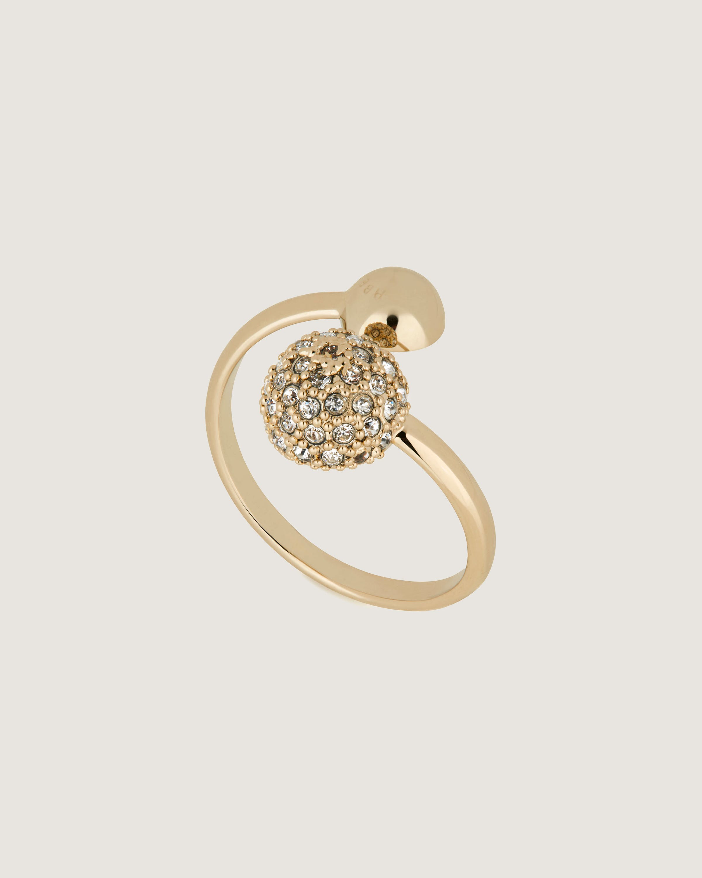【STRATHBERRY】UK発 Crescent クリスタル リング 指輪 ゴールド Strathberry - Crescent Crystal Ring - 22 Carat Gold Gilded