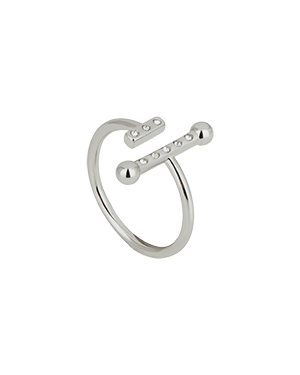 【フリーサイズ】STRATHBERRY / ミュージック バー リング Strathberry - Music Bar Ring - Silver