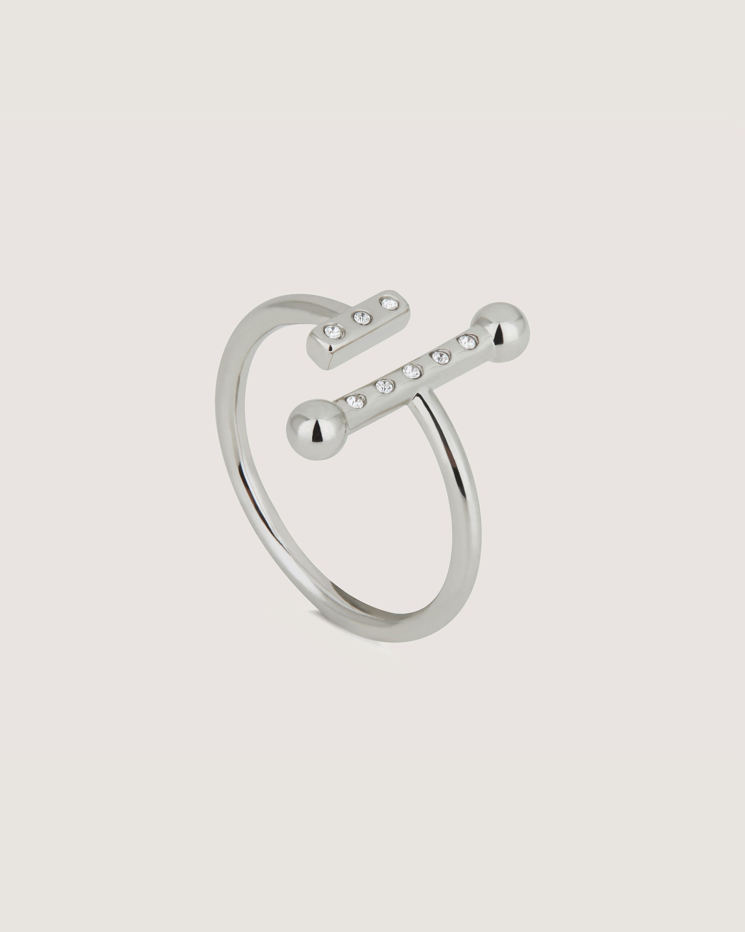 【フリーサイズ】STRATHBERRY / ミュージック バー リング Strathberry - Music Bar Ring - Silver