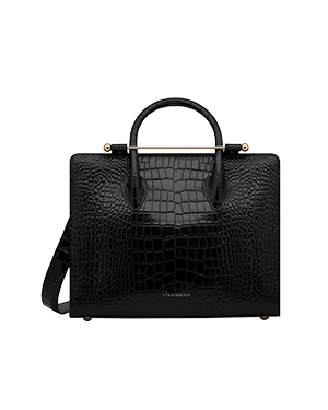 STRATHBERRYストラスベリー　Mosaic トートバッグ ストラスベリー - Midi Tote - トップハンドルレザートート - 黒