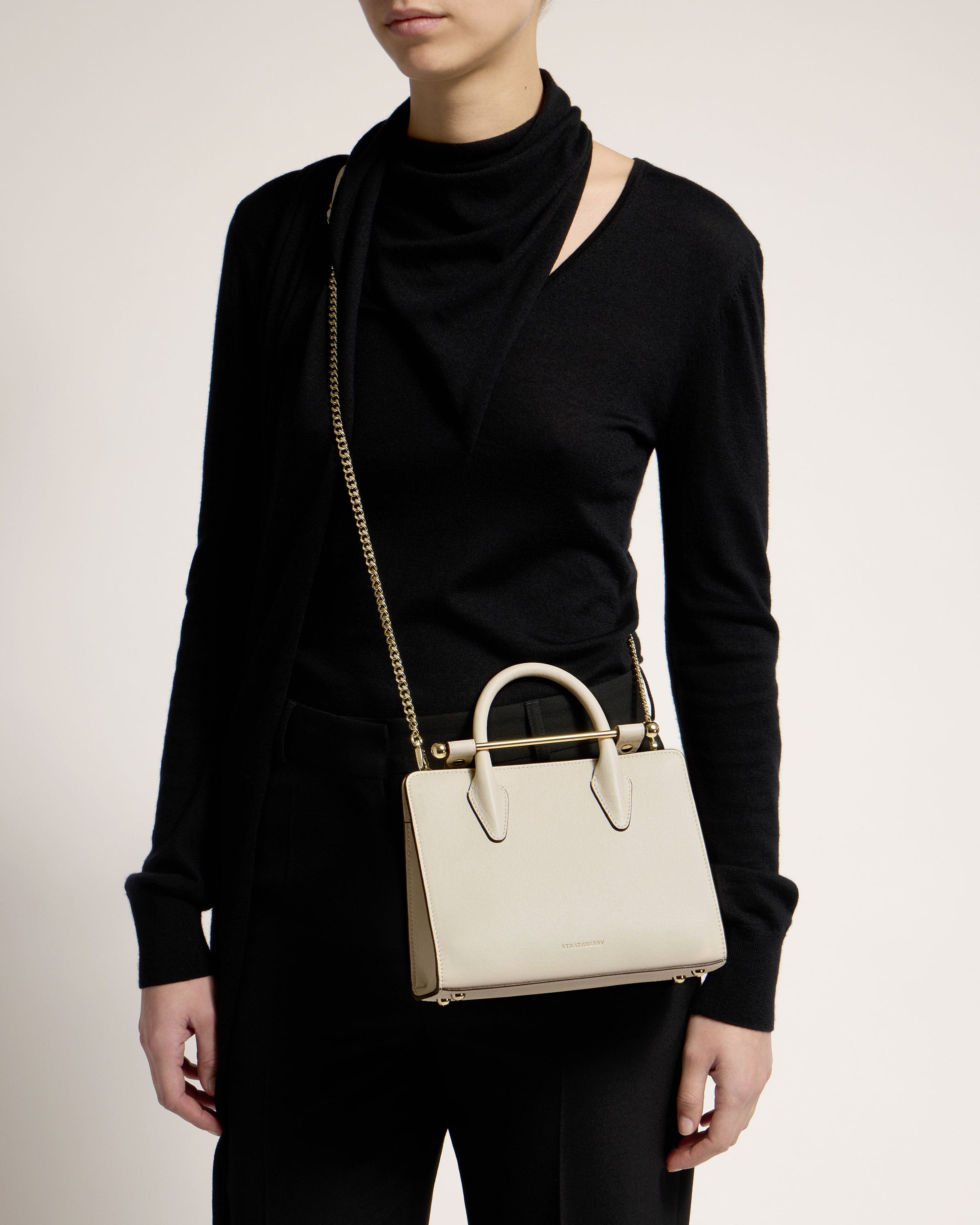 トートバッグ DENTRO Ivory leather mini Otto handbag (23WDNBO002 CREAM) DENTRO Mini Otto Bag 23WDNBO002