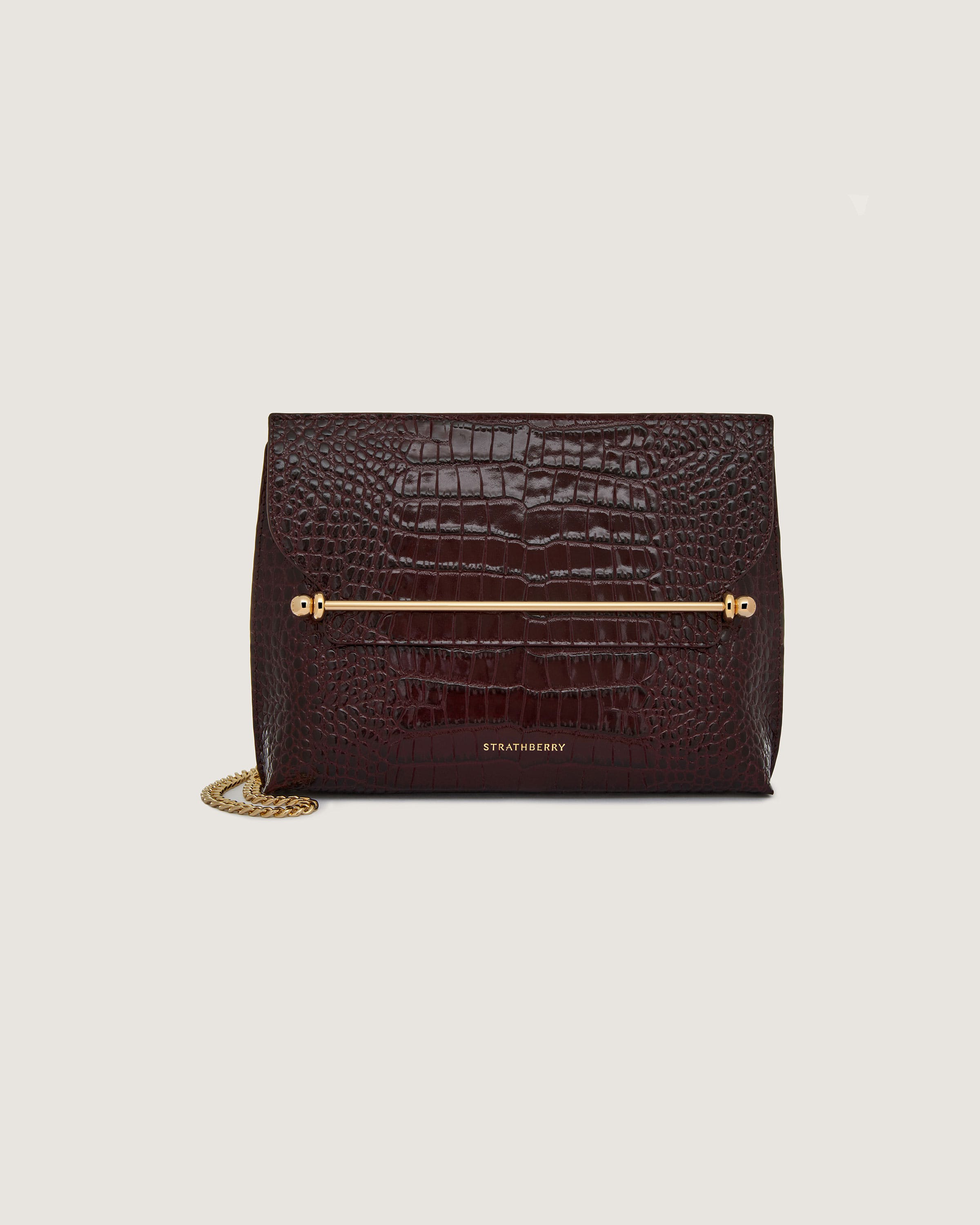 大人気【STRATHBERRY】STYLIST スタイリスト クロコ Strathberry - Stylist - Crossbody Leather Clutch - Tan