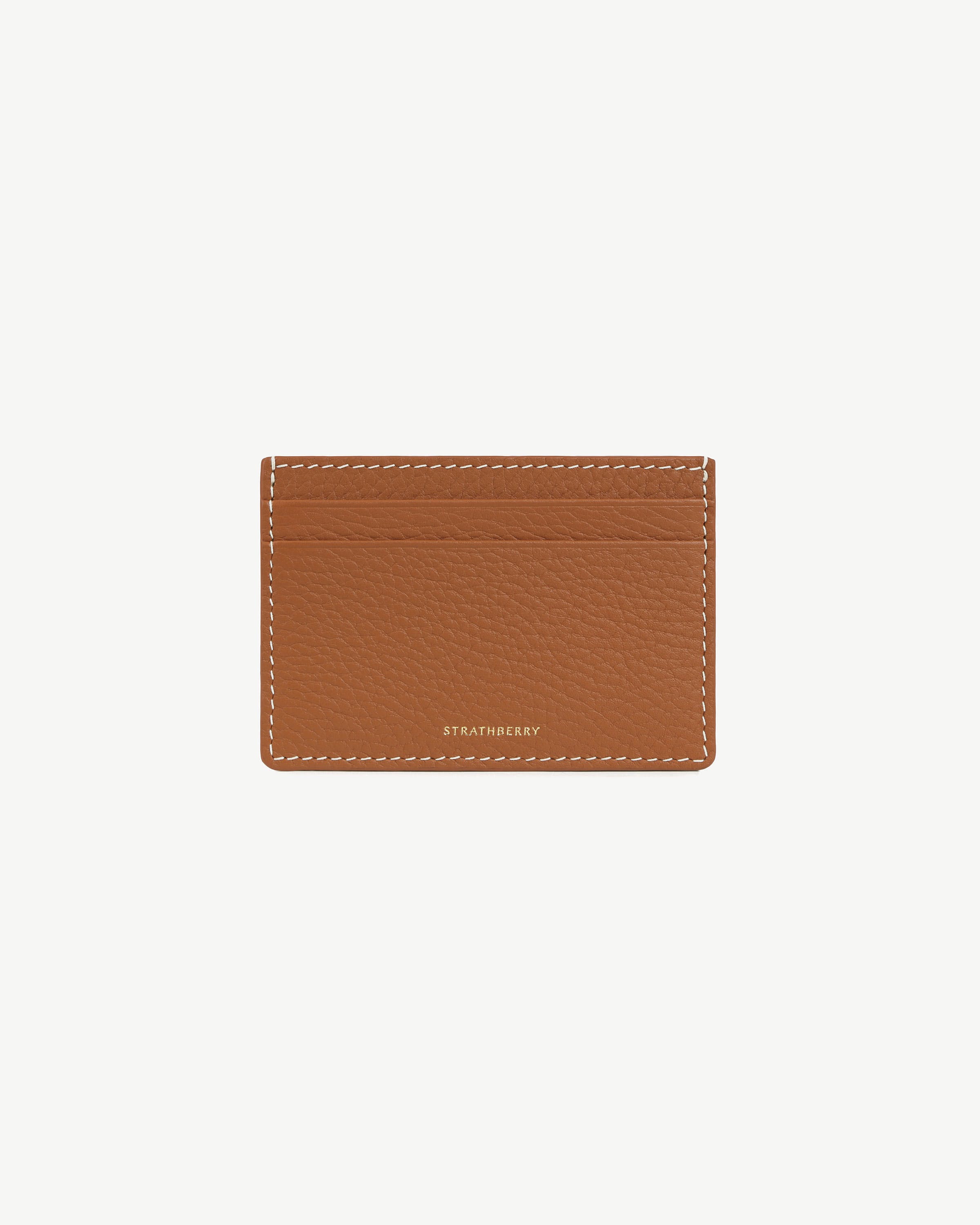 パーリー日焼けガードサイズS Cardholder - Tan with Vanilla Stitch | Strathberry