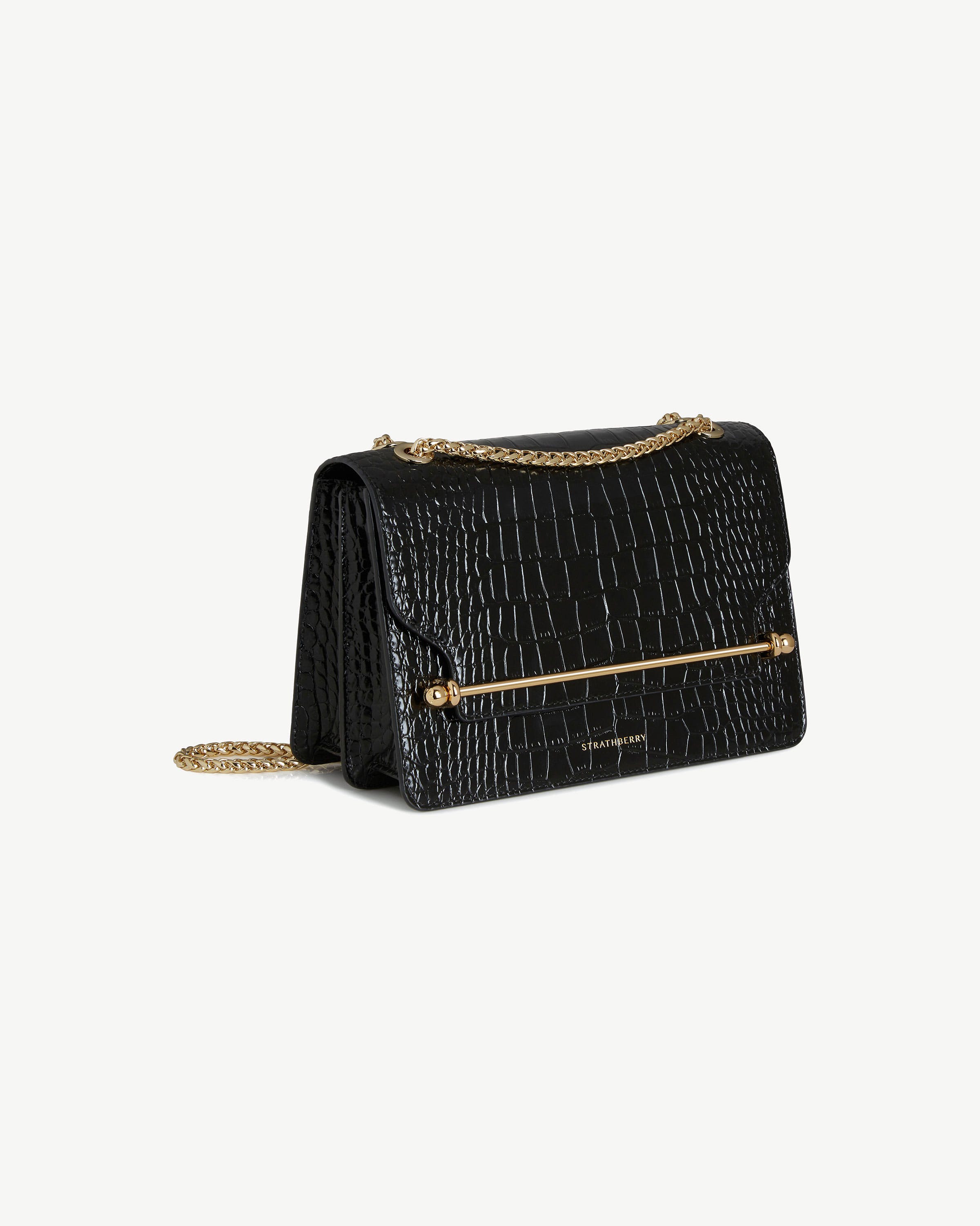 Strathberry - East/West - Crossbody Leather Handbag - Black