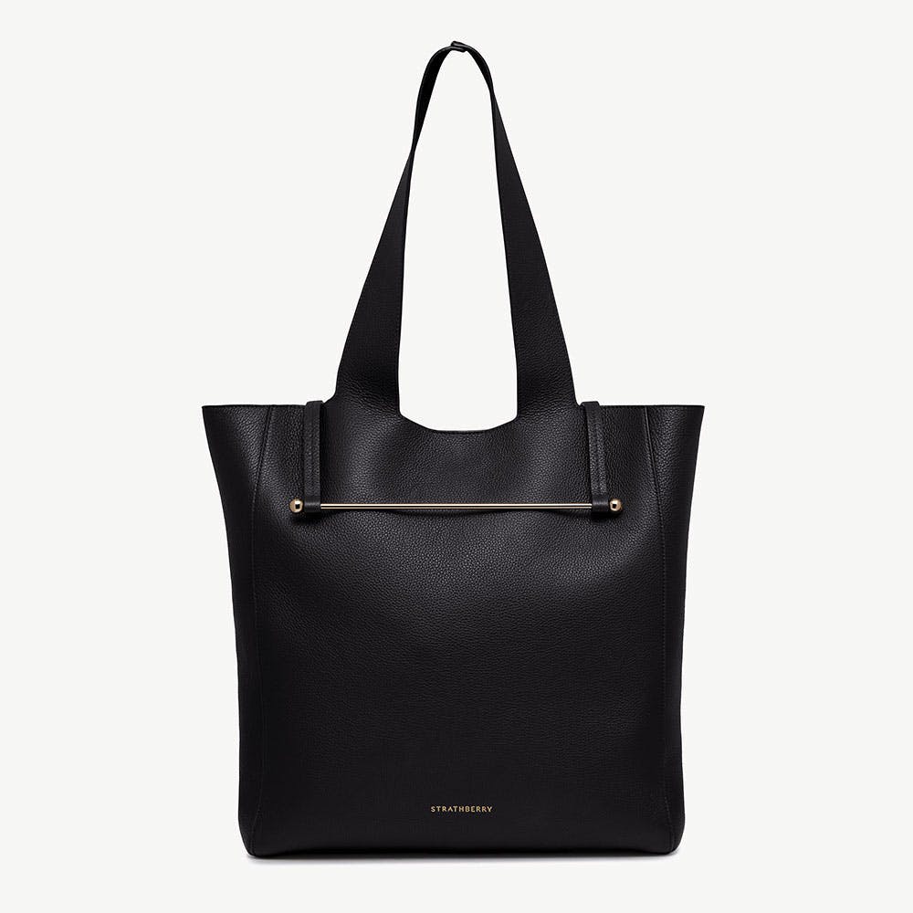 【未使用に近い】ストラスベリー ミディ トート ミュージックバー レザー 黒 1756380935-strathberry-melody-