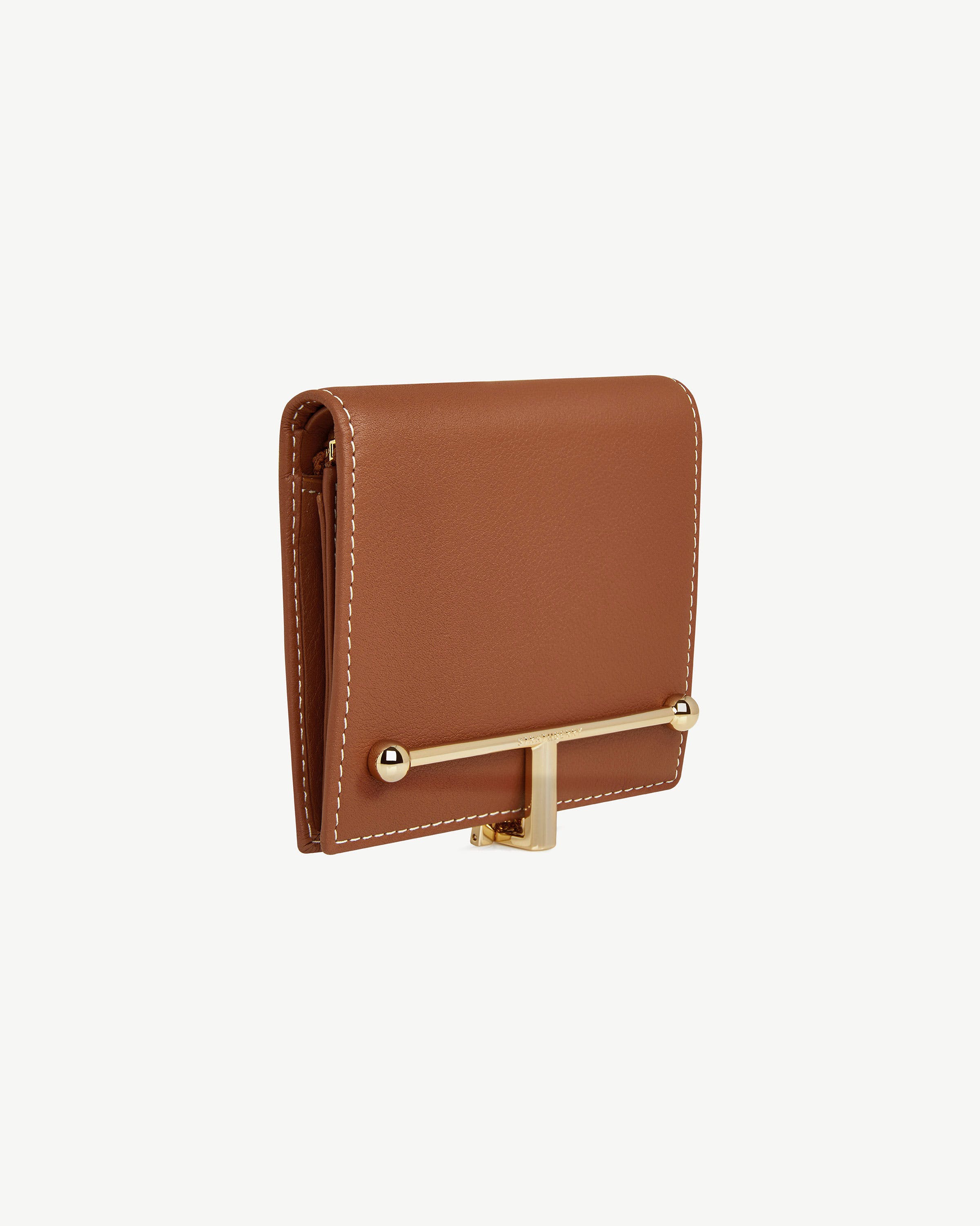 良品 STRATHBERRY ストラスベリー Melville Street Wallet レザー コンパクトウォレット 二つ折り 財布 グリーン レディース 古着 中古 USED ストラスベリー - Melville Street Wallet - タン / Brown