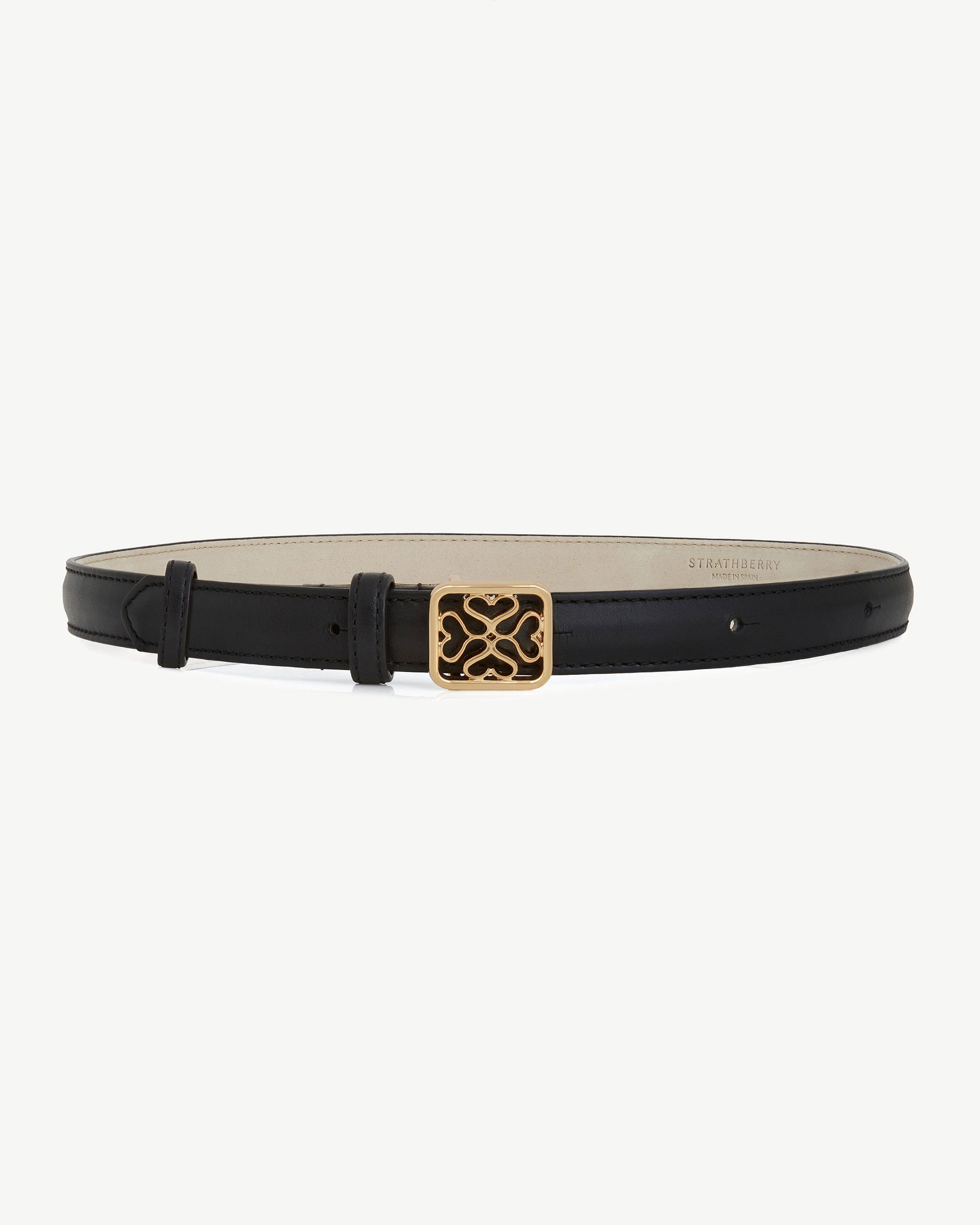 Genuine Leather TH Monogram Enamel Plaque Buckle Skinny Belt Amazon.com: Tommy Hilfiger Women main image 2