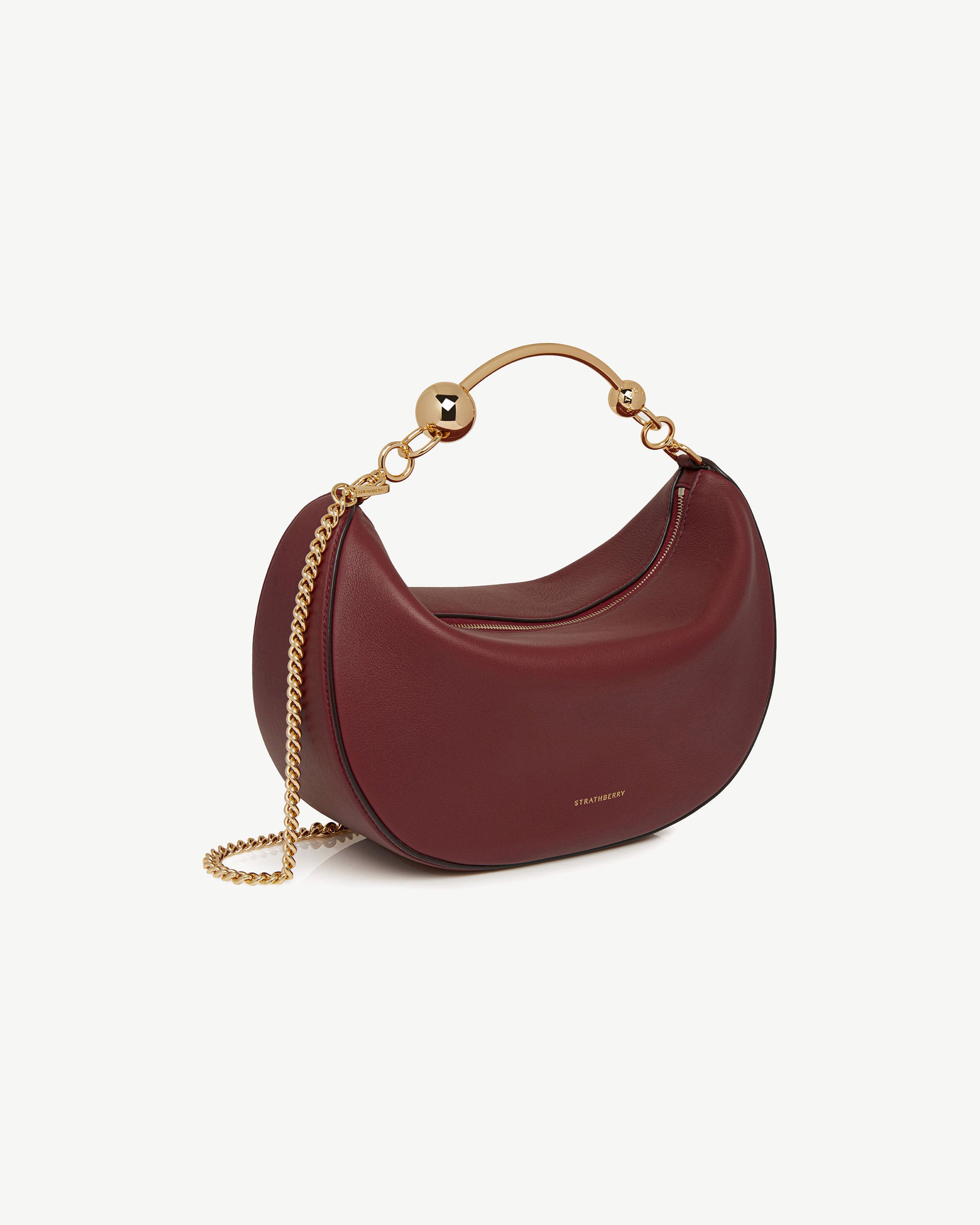 STRATHBERRY CRESCENT サッチェル ショルダー バッグ ストラスベリー - Box Crescent - レザーショルダーバッグ - Black