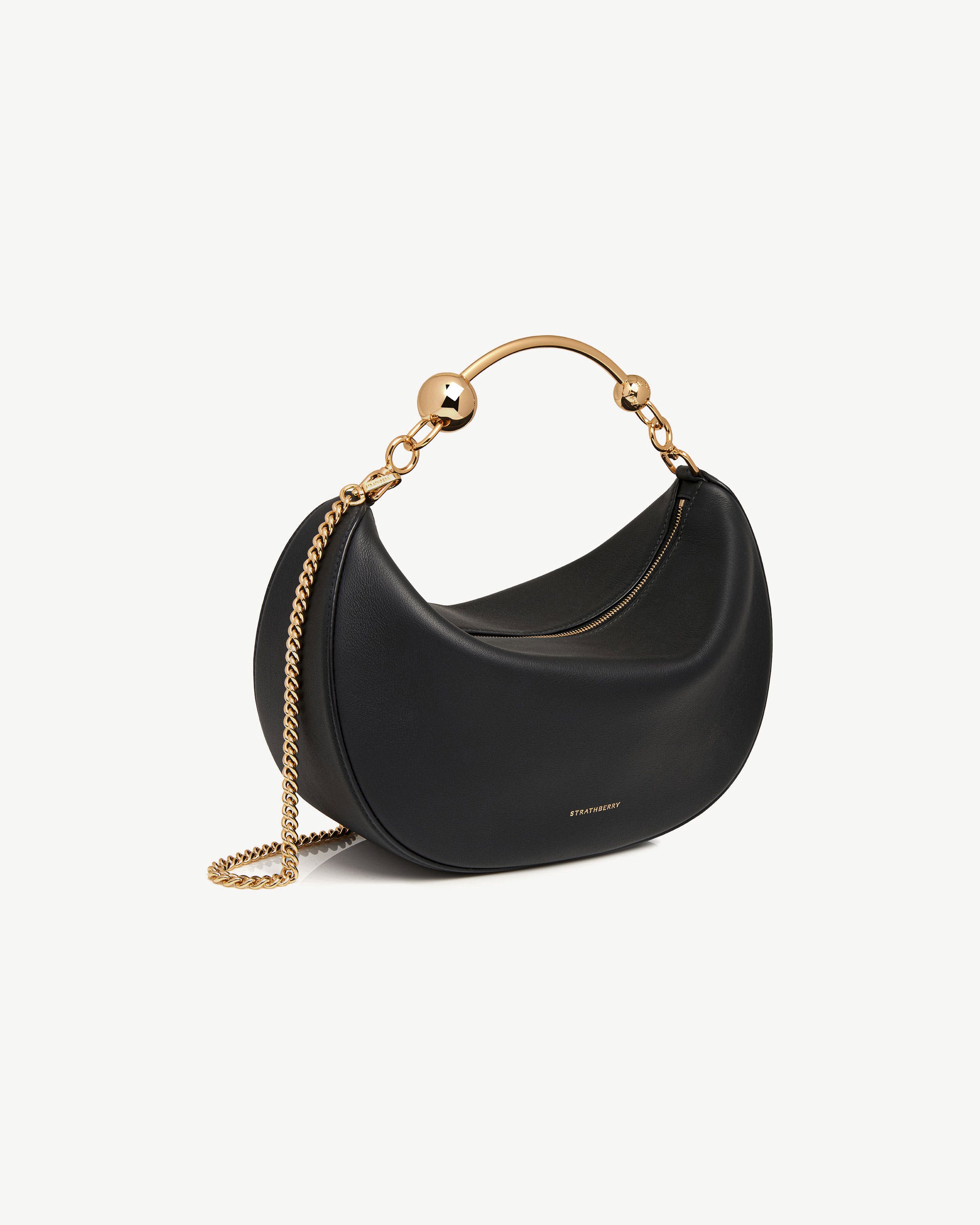STRATHBERRY crescent satchel ショルダーバッグ Strathberry - Box Crescent - Leather Shoulder Bag - Black
