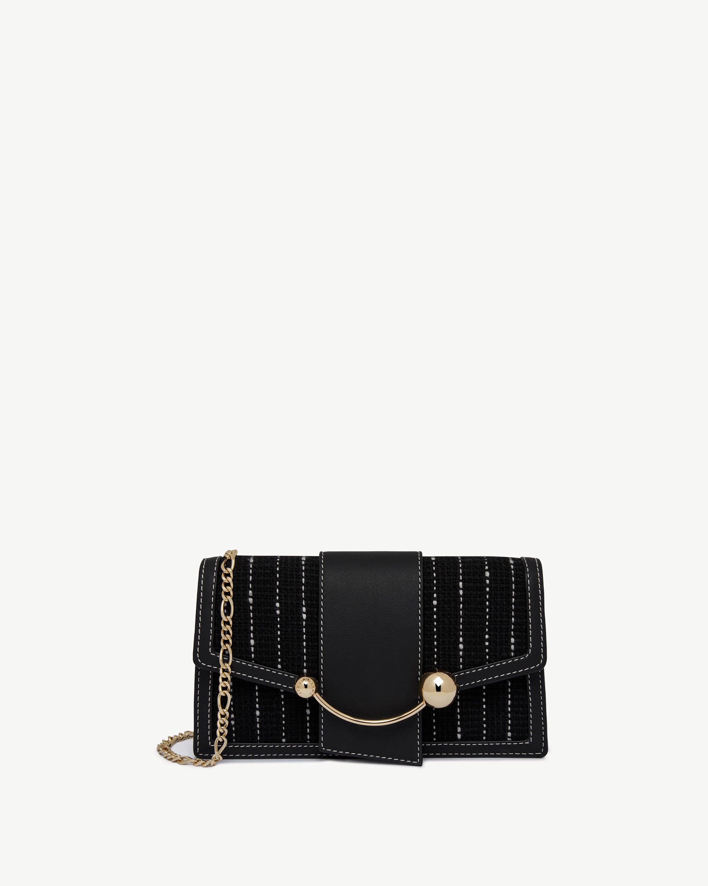 ストラスベリー　STRATHBERRY Mini Crescent Strathberry - Box Crescent - Leather Shoulder Bag - Black
