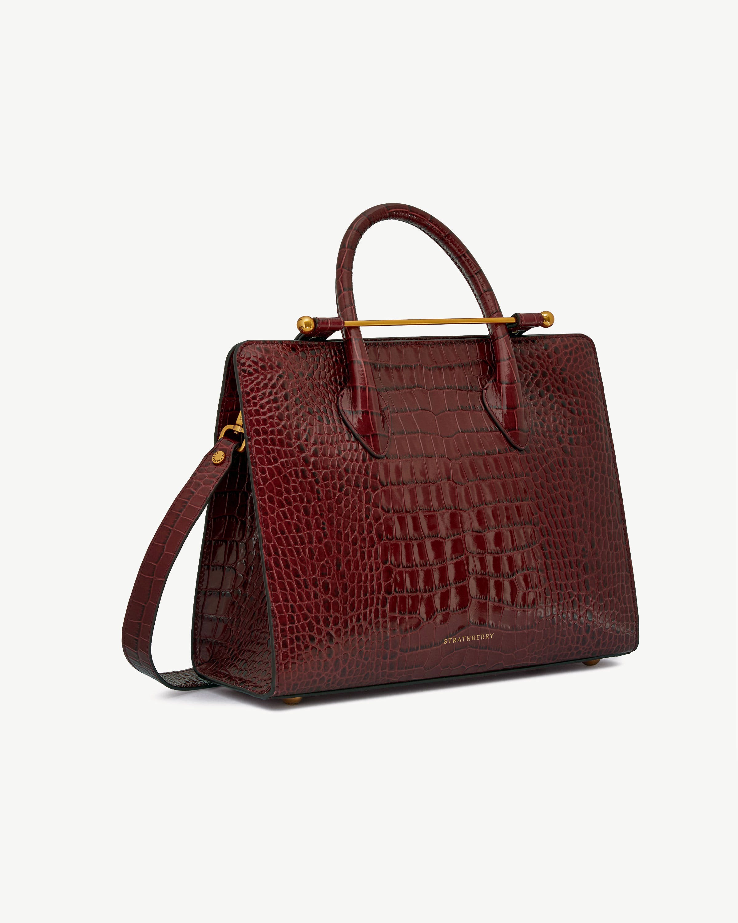 STRATHBERRY MIDI TOTE ストラスベリー ミディトート ストラスベリー - Midi Tote - トップハンドルレザートート - 赤