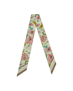 STRATHBERRY シルクスカーフ Strathberry - Silk Square Scarf - Brown / Neutrals / Green
