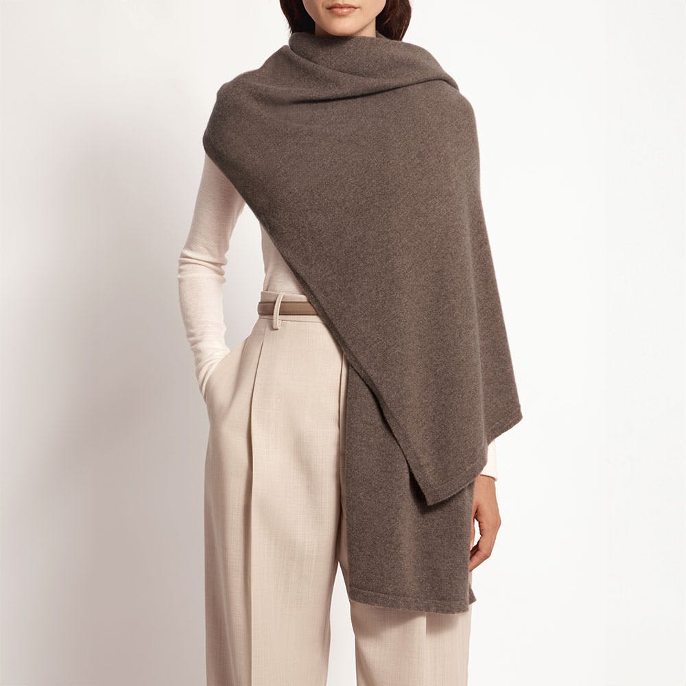 Strathberry - Westray Cashmere Travel Wrap - Brown