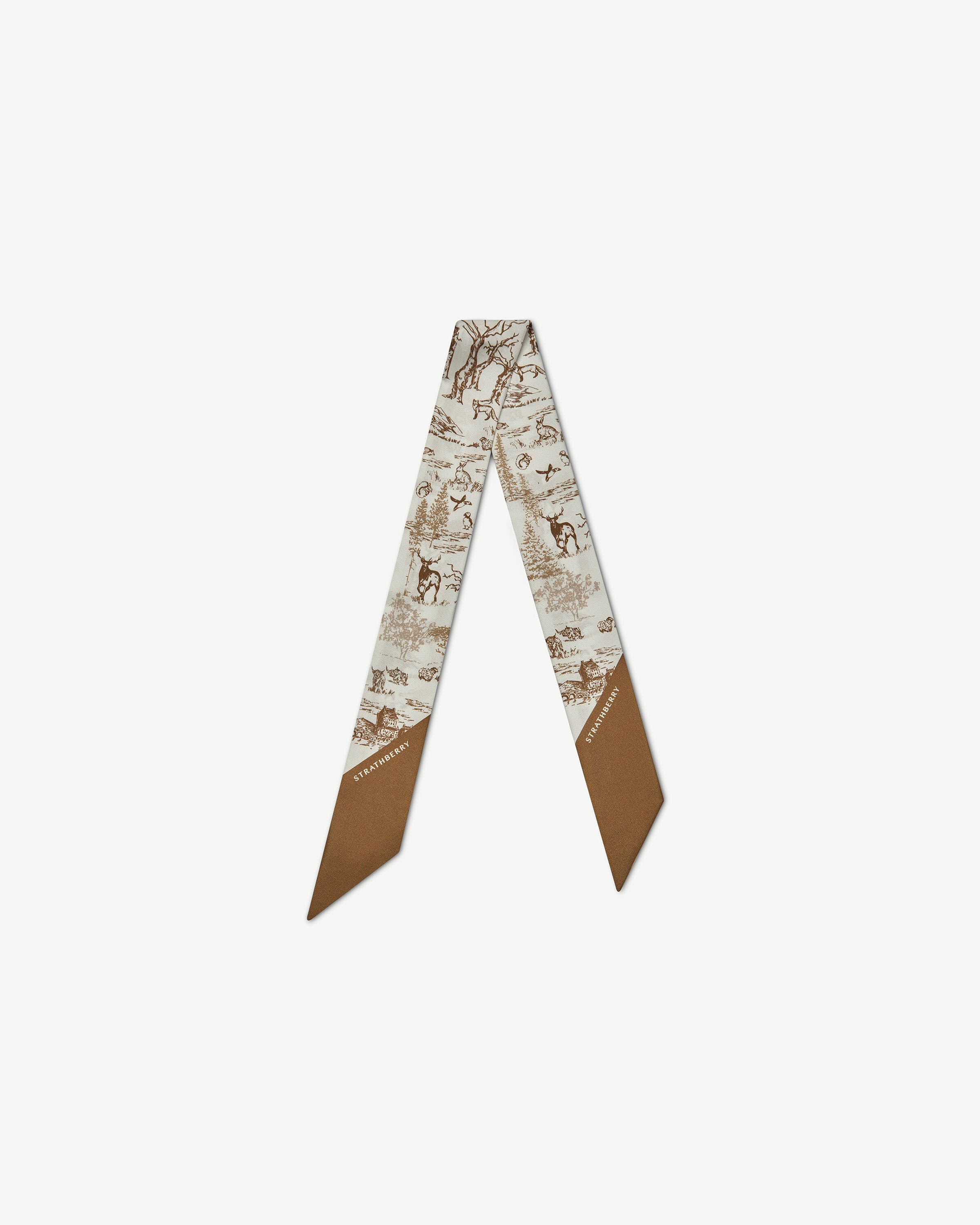 Strathberry - Silk Skinny Scarf - Vanilla