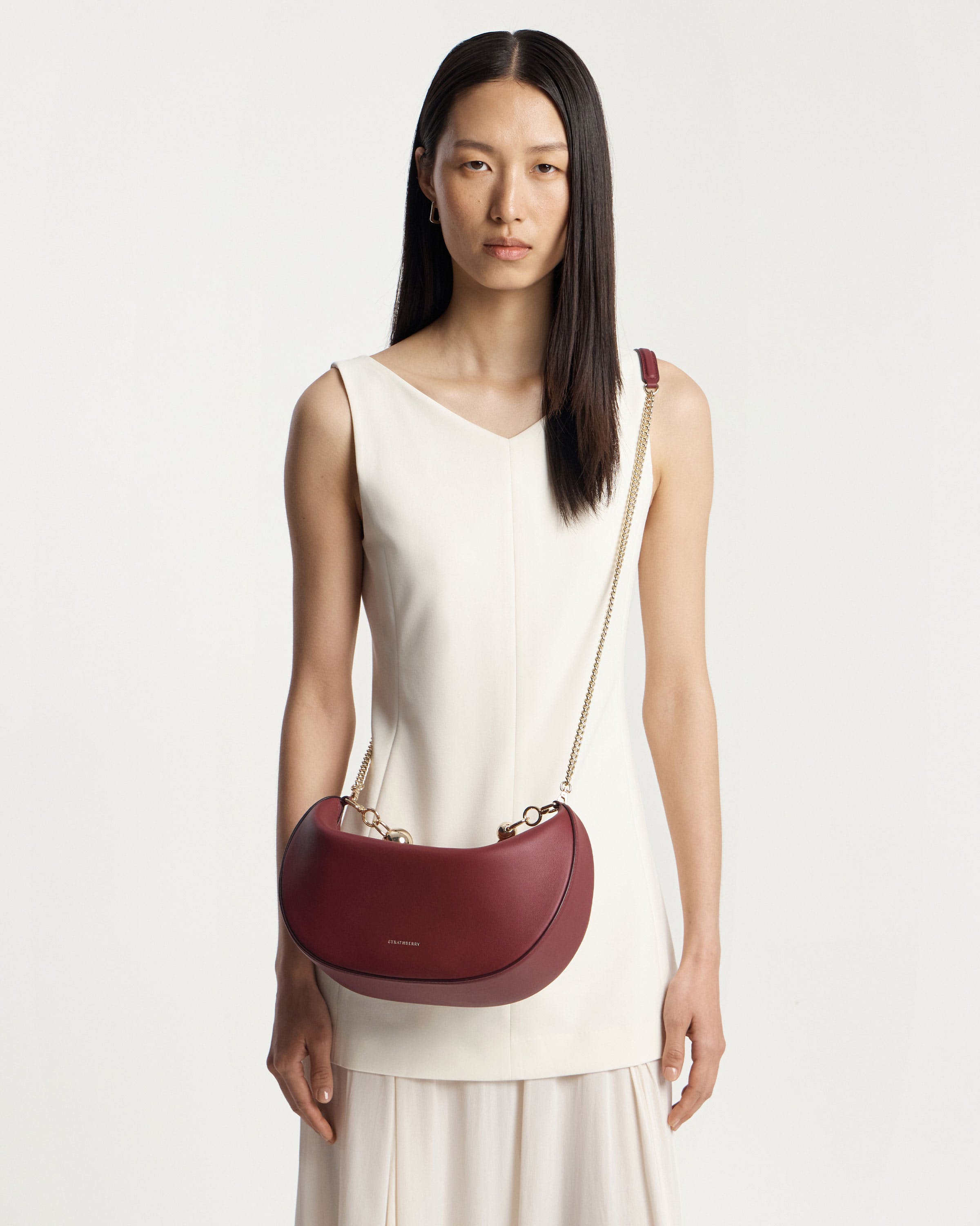 Strathberry - Crescent Moon - Red / Burgundy
