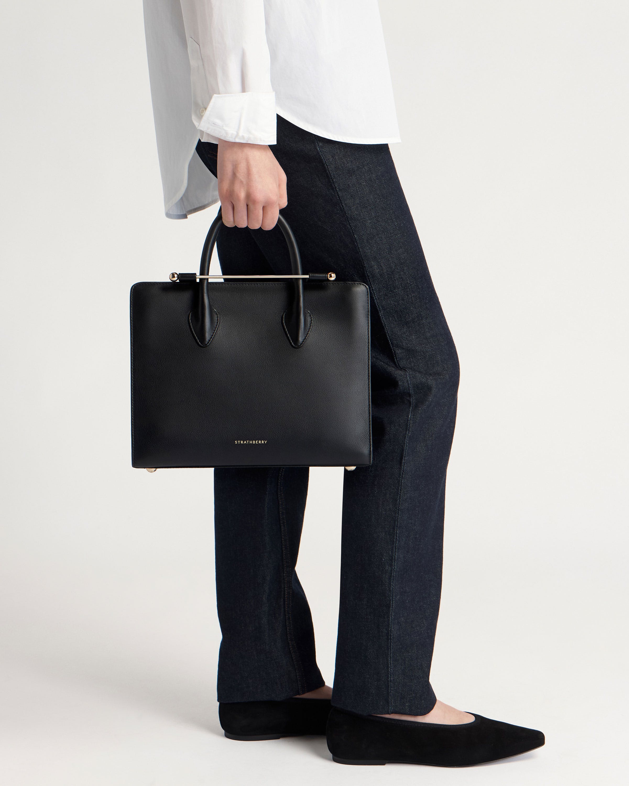 ストラスベリー - Midi Tote - トップハンドルレザートート - Green