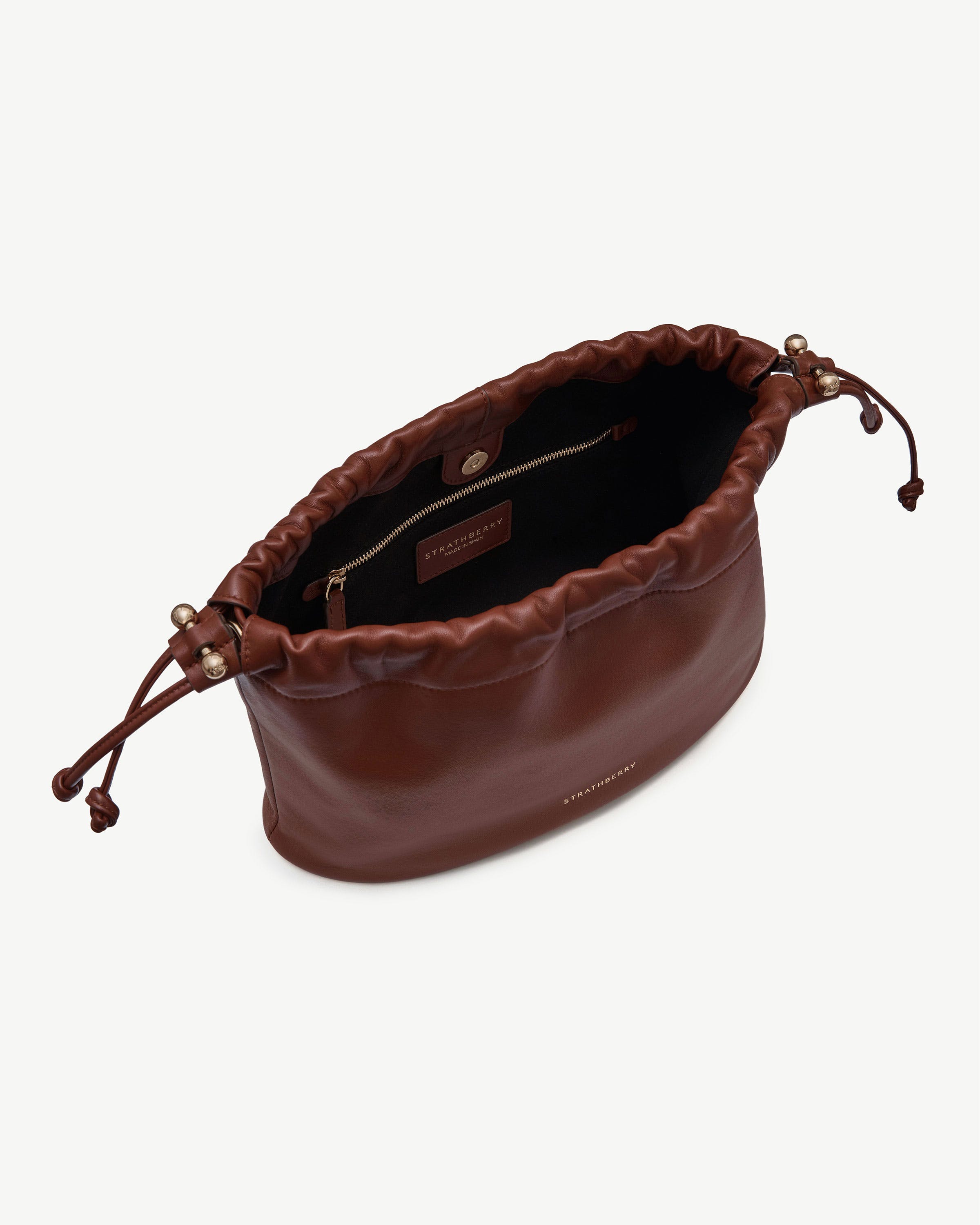 Charlotte Midi Drawstring - Walnut | Strathberry
