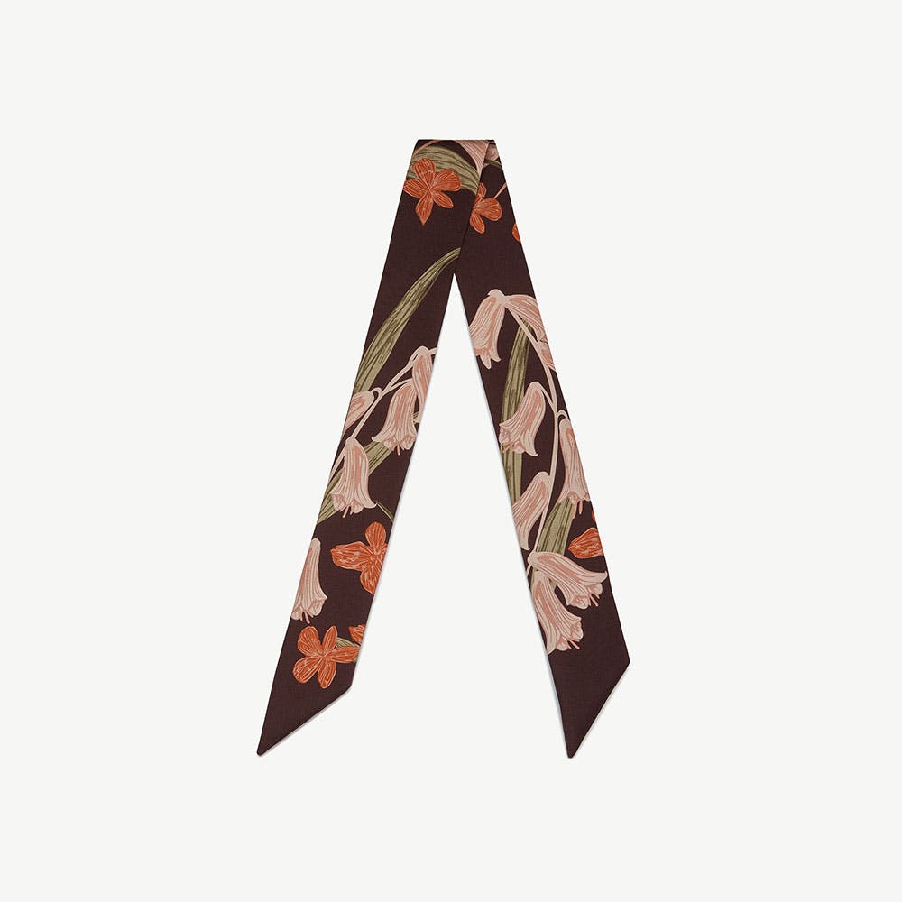 Strathberry - Silk Skinny Scarf - Black