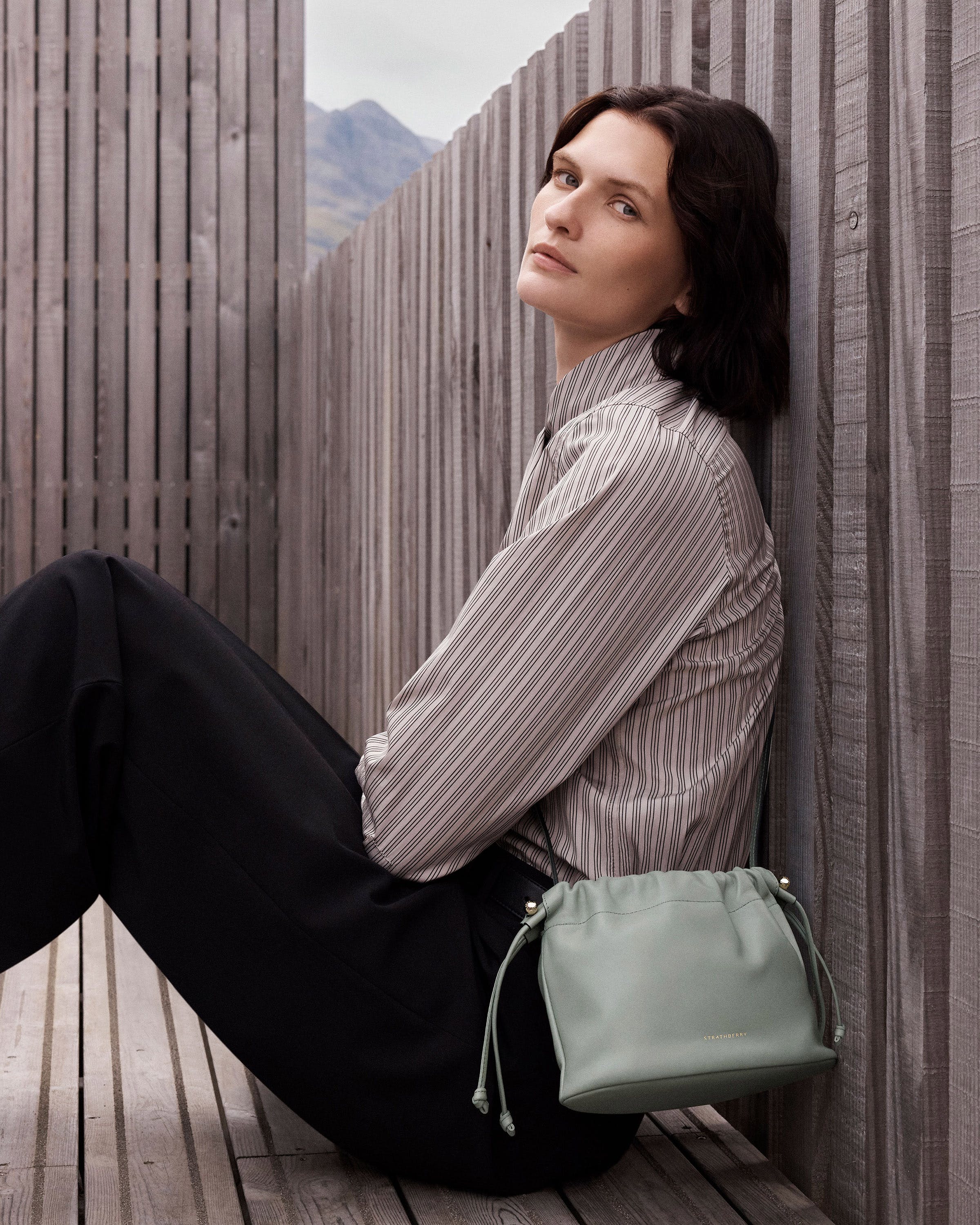 Charlotte Drawstring - Library Green | Strathberry