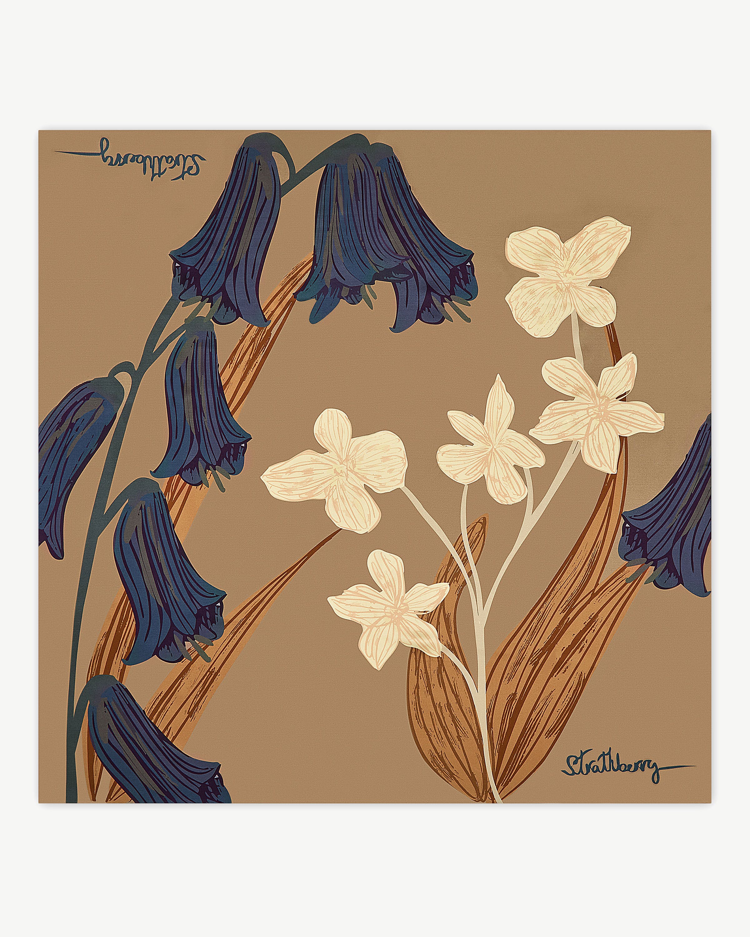 Strathberry - Silk Square Scarf - Brown