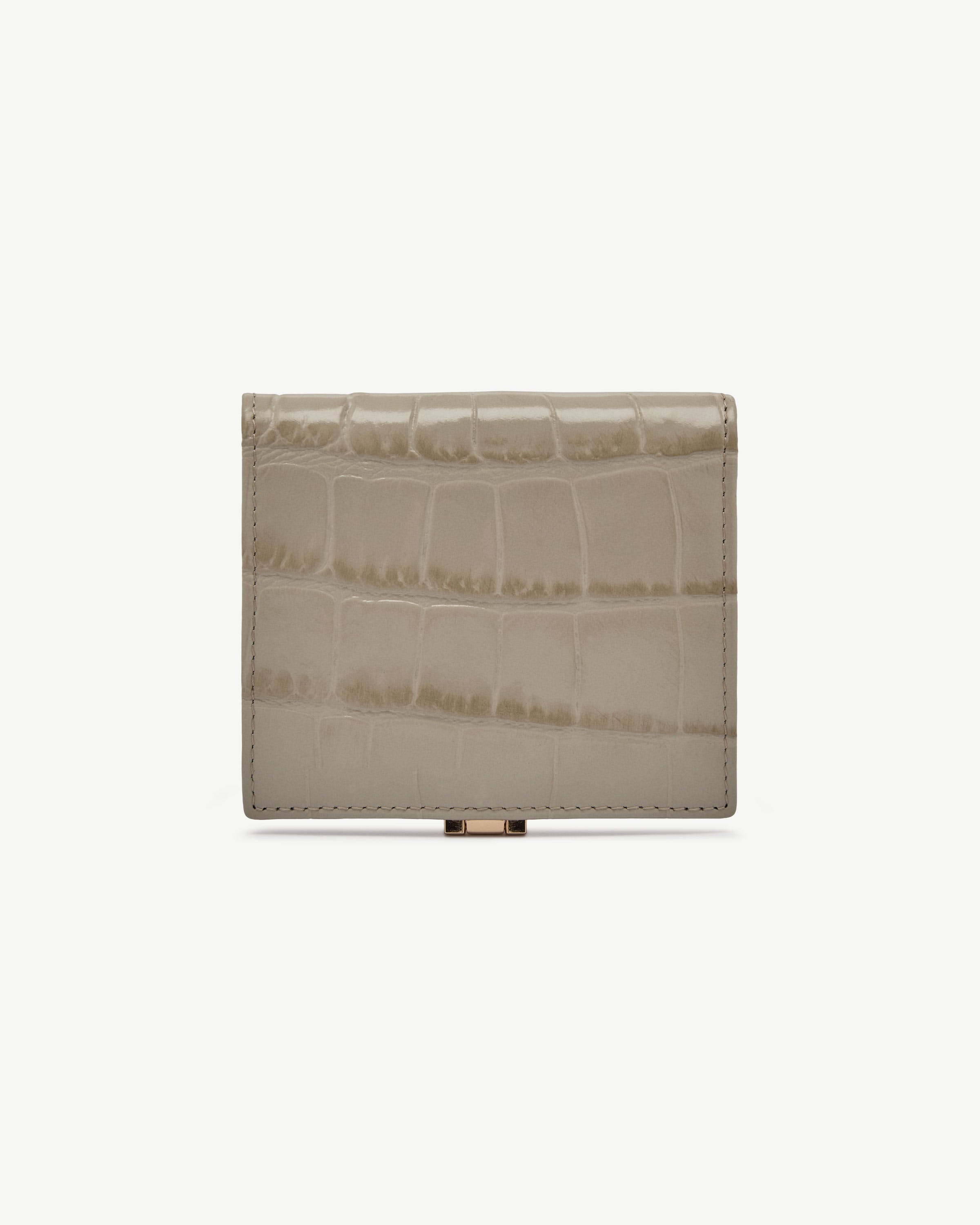 Melville Street Wallet - Croc-Embossed Leather Light Taupe