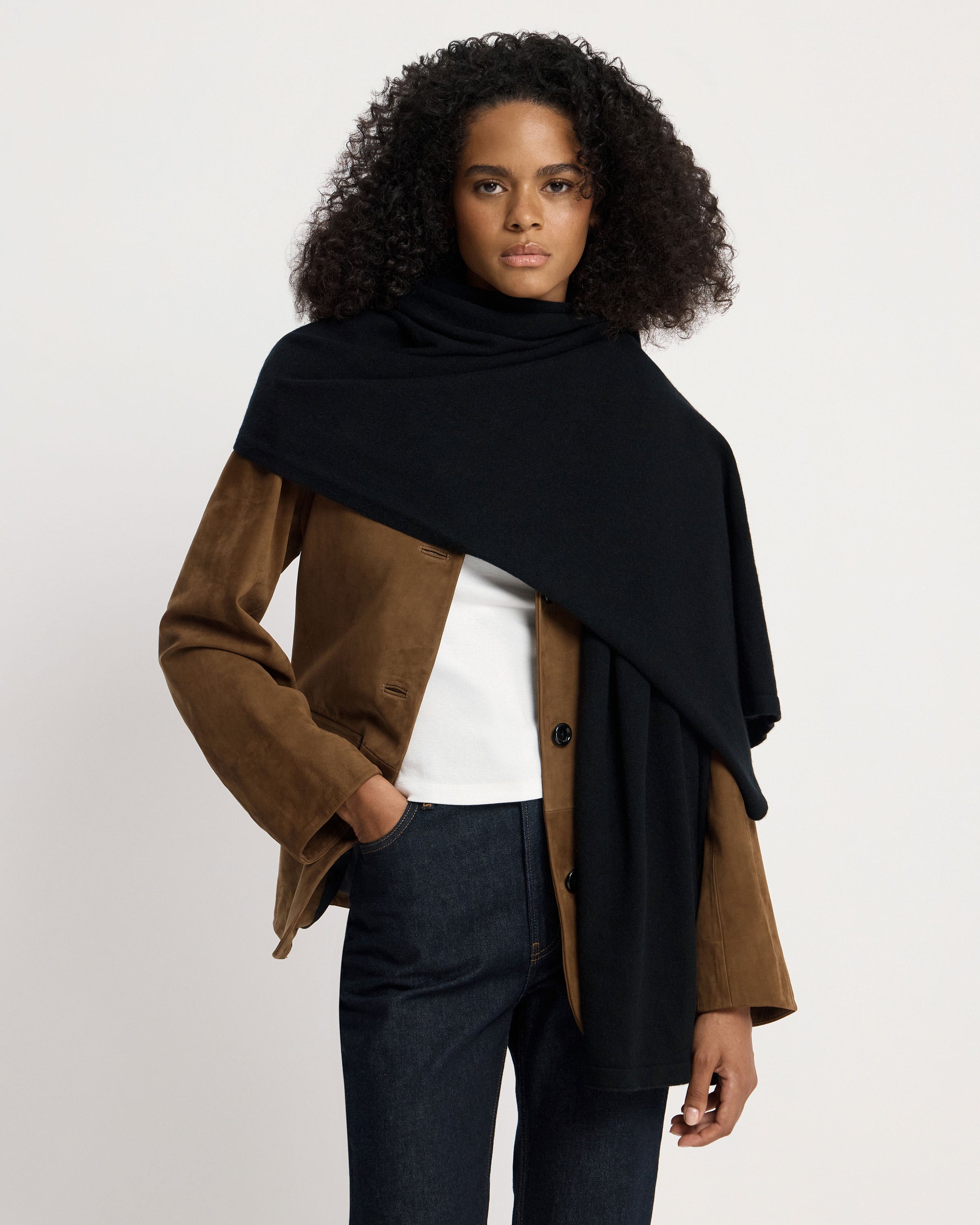 Westray Cashmere Travel Wrap - Black | Strathberry