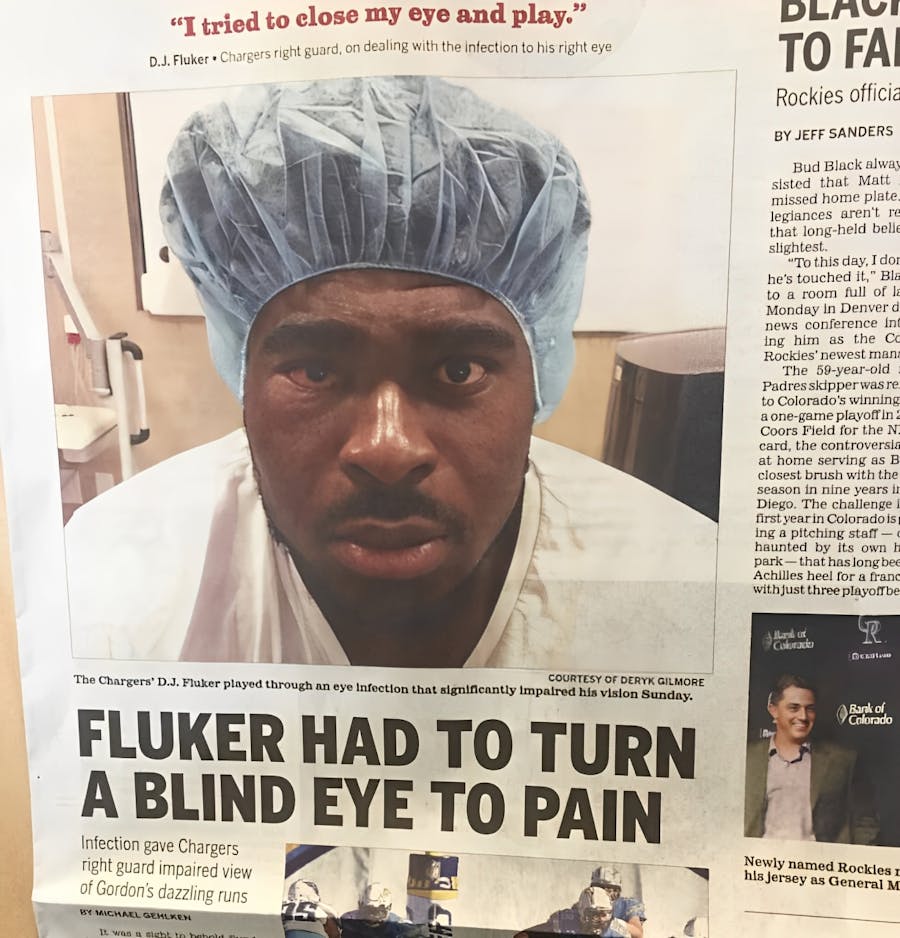 Newspaper clip of DJ Fluker