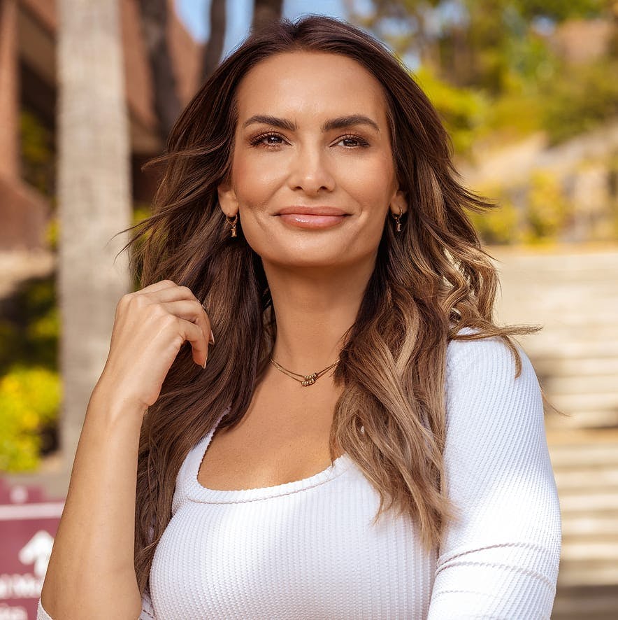 woman with wavy hair