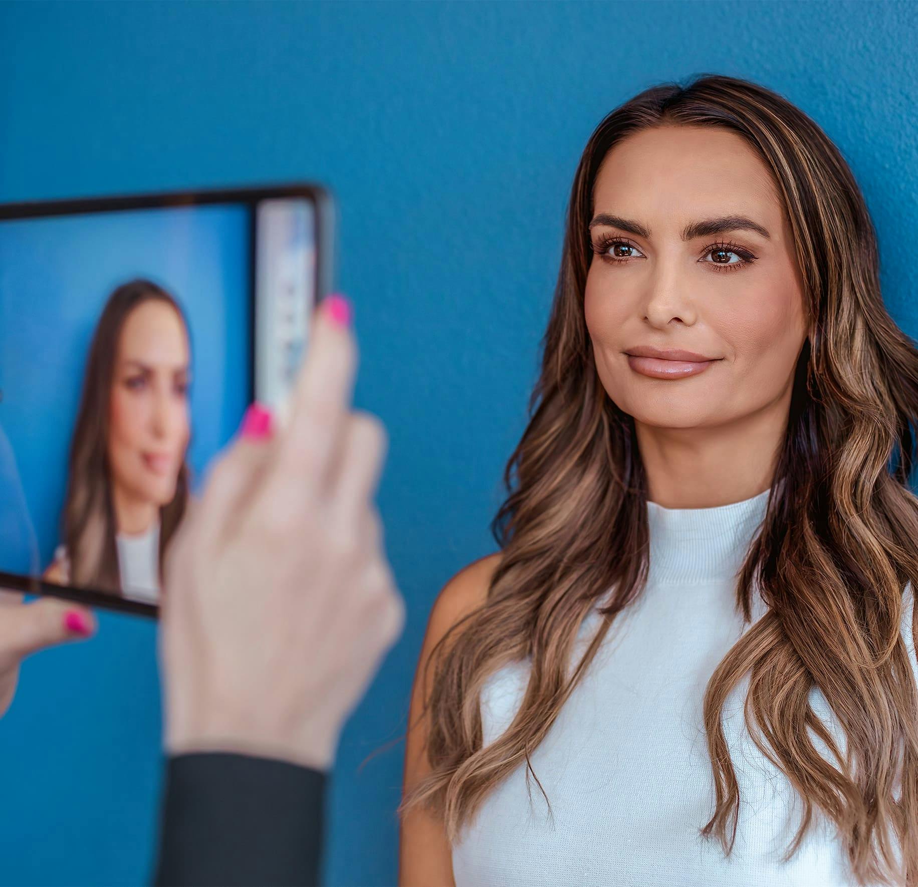 woman getting her picture taken