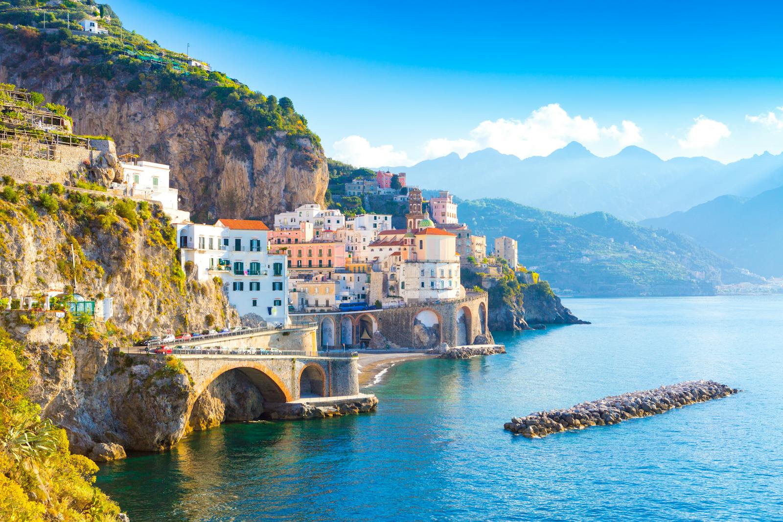 The view of the Amalfi coastline
