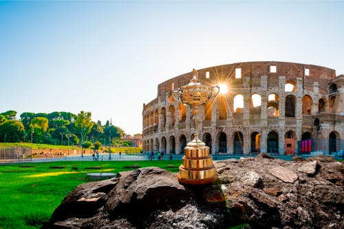 The Ryder Cup in front of the Rome Coliseum