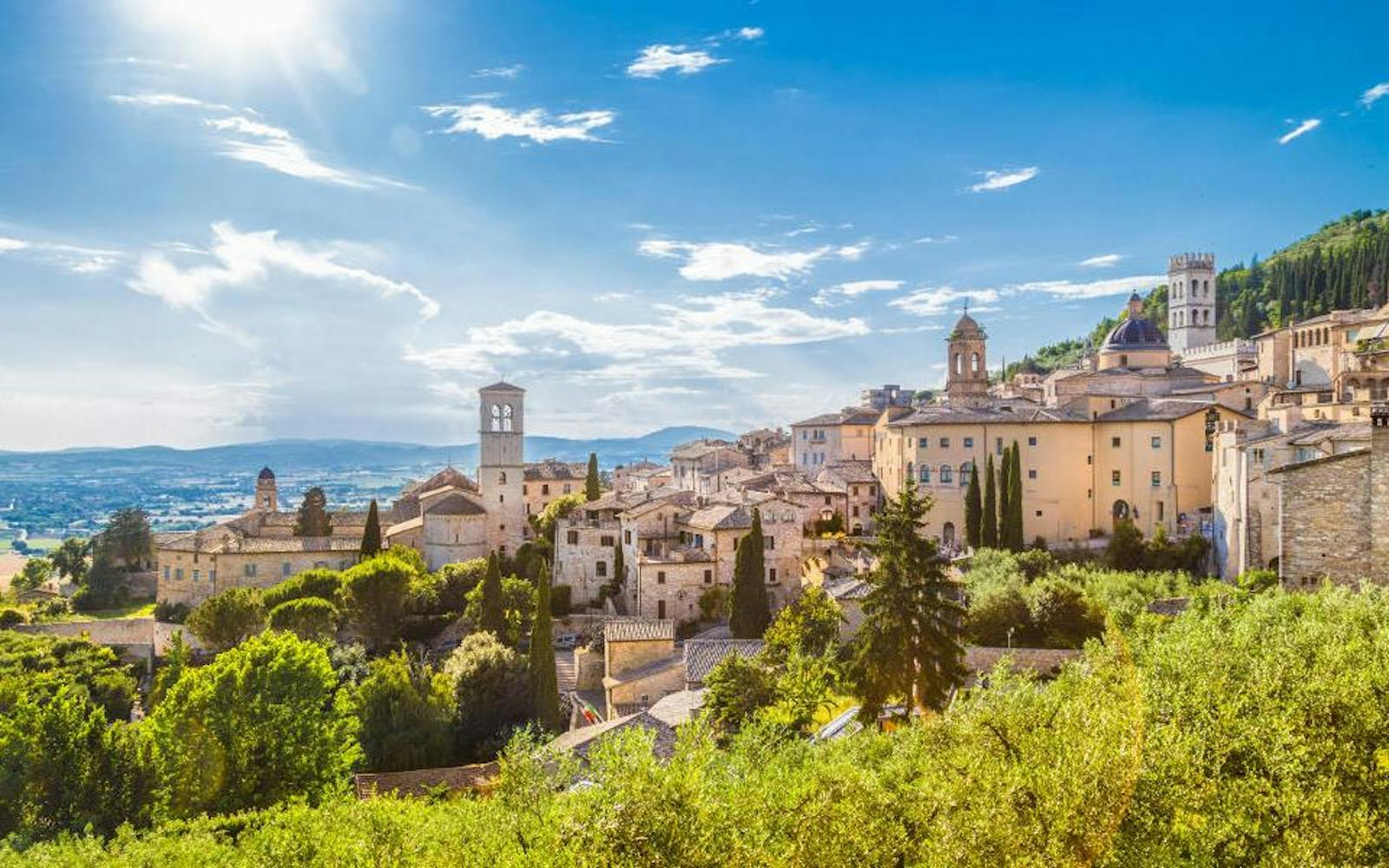 View of the Assisi town and countryside