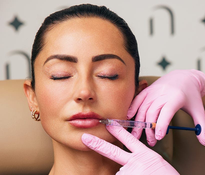 Woman with her eyes closed