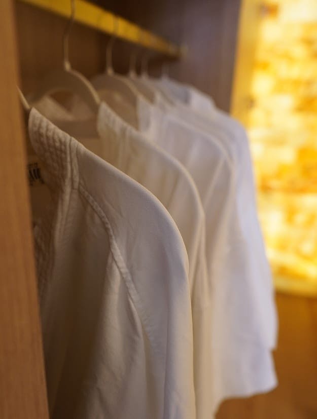 Closet with hanging robes
