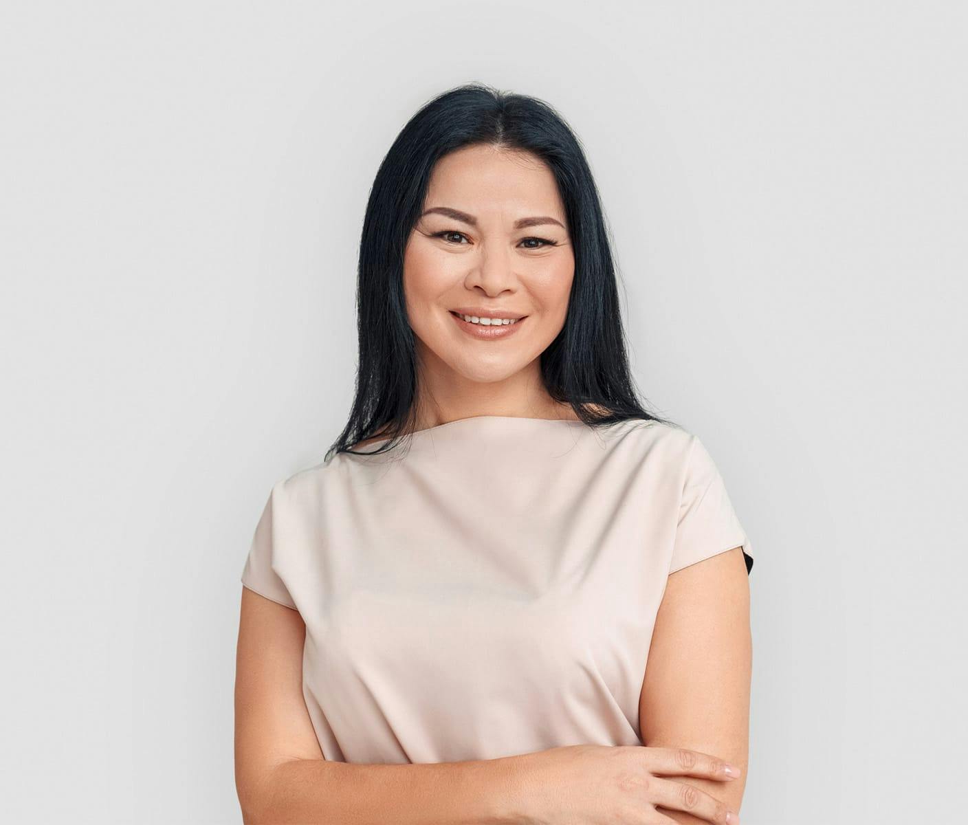woman with long dark hair