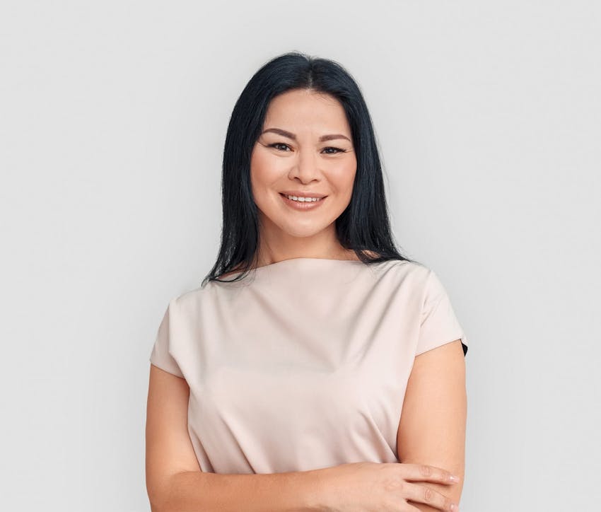 woman with long dark hair