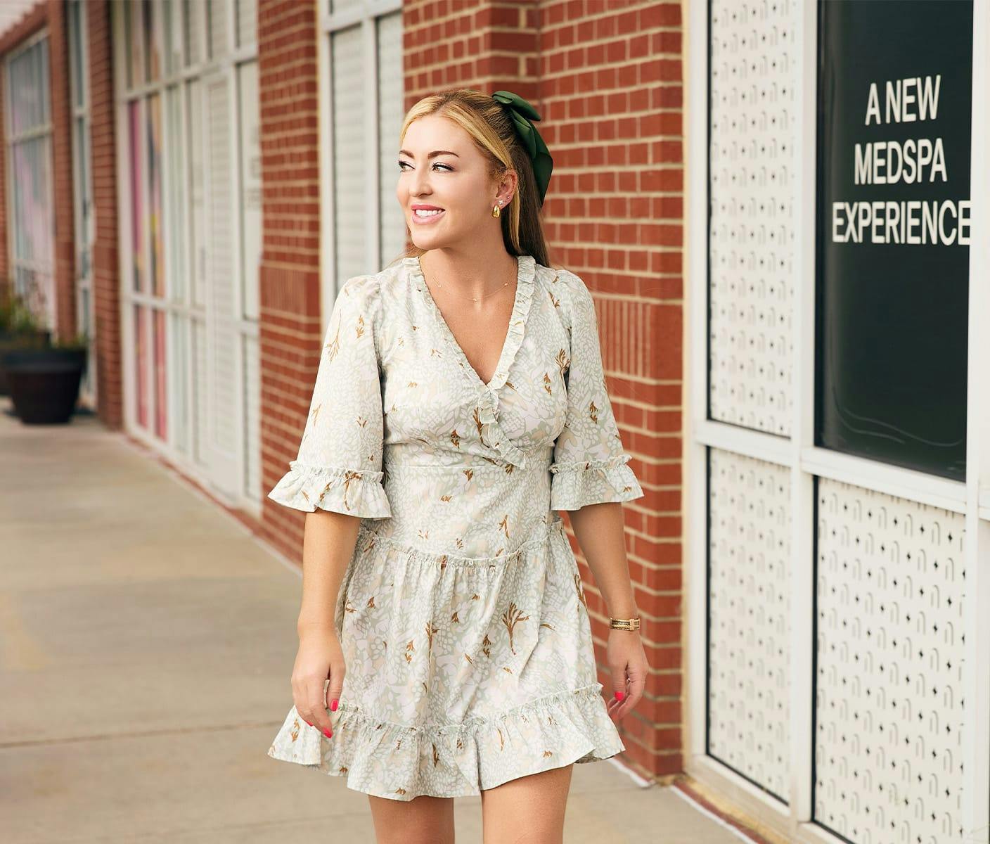 woman in a white dress