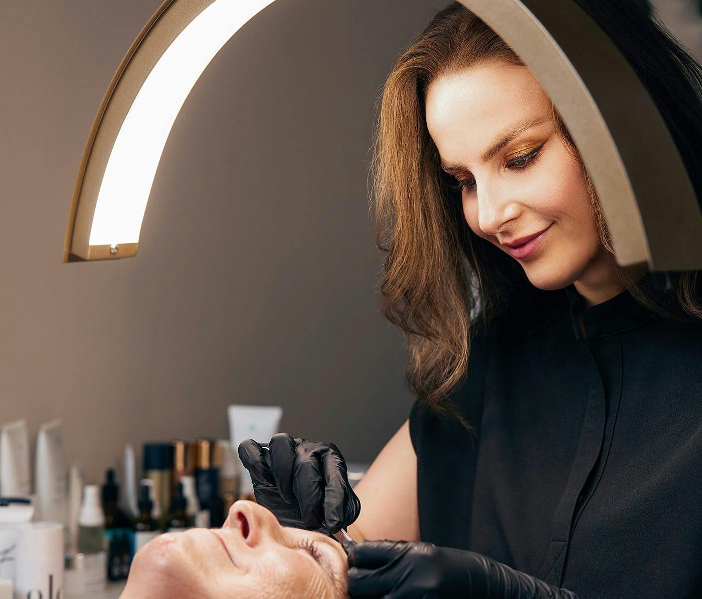 woman getting a facial