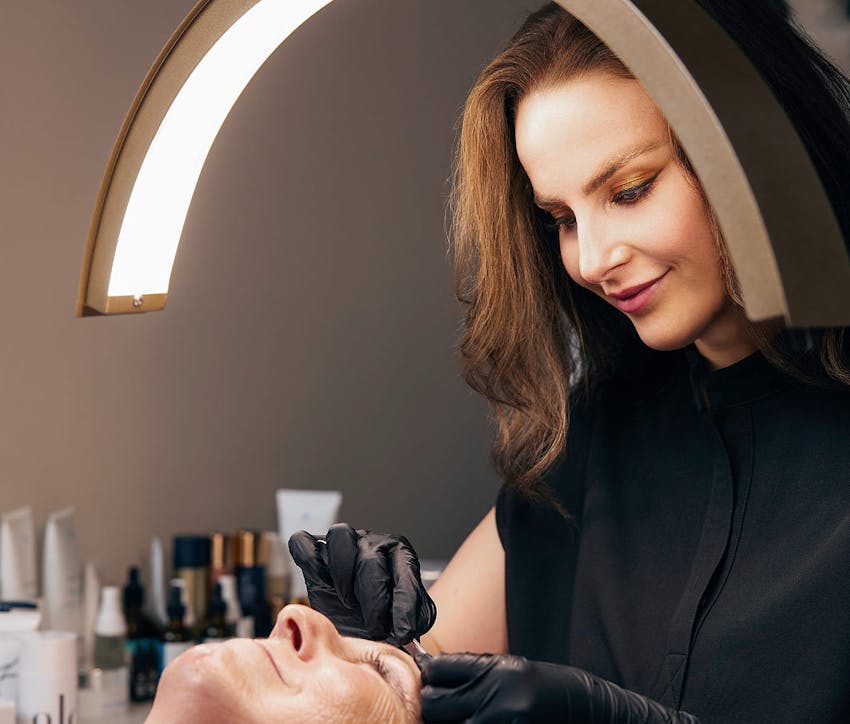 woman getting a facial