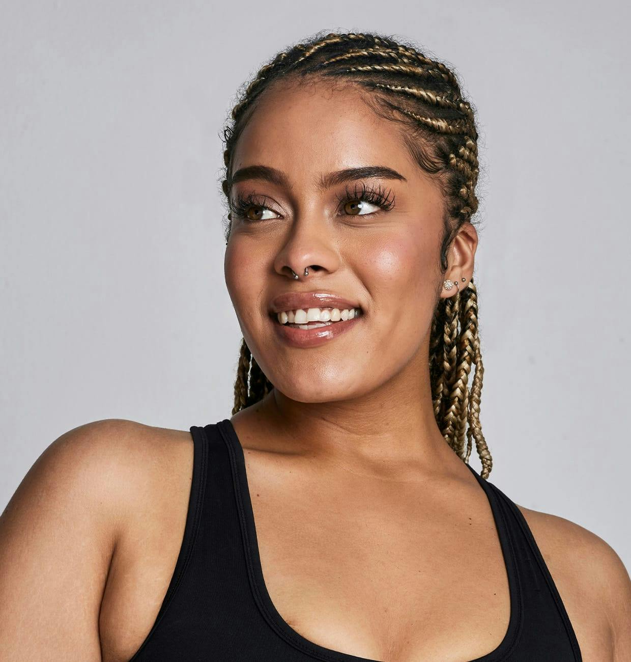 woman with braids in her hair