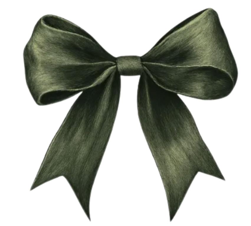 Green satin bow