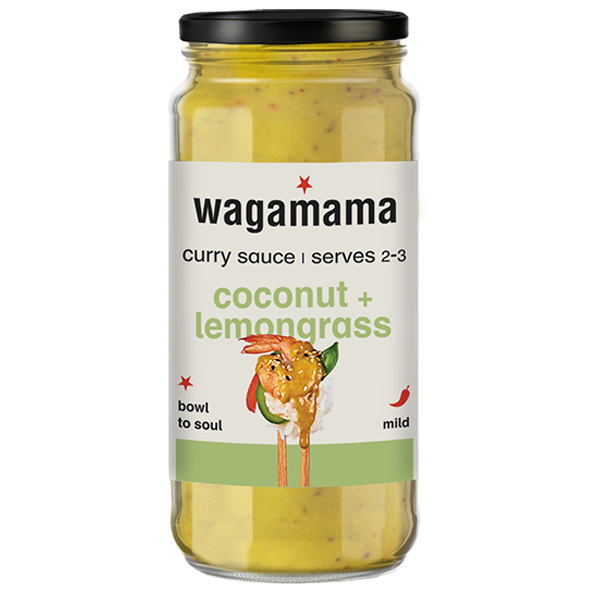 a jar of wagamama coconut + lemongrass curry sauce