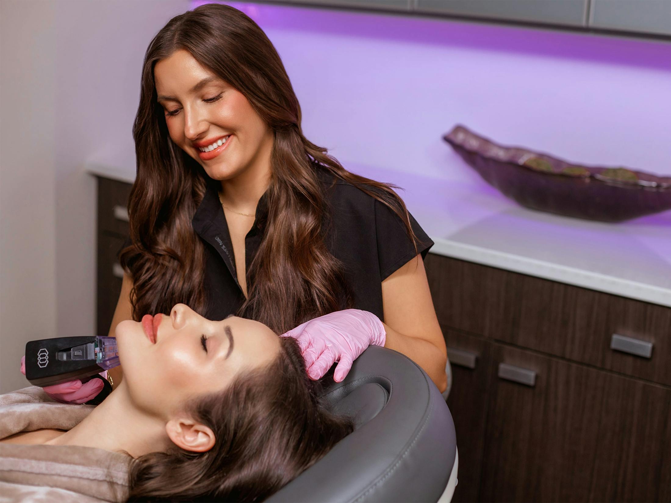 woman getting laser treatment
