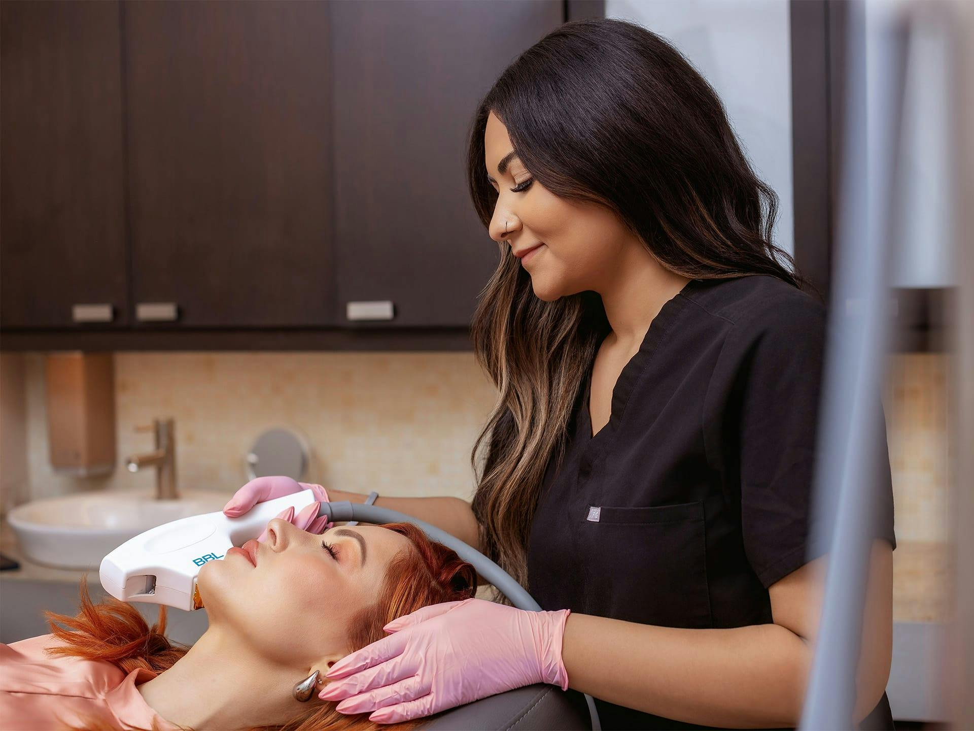 woman getting a facial
