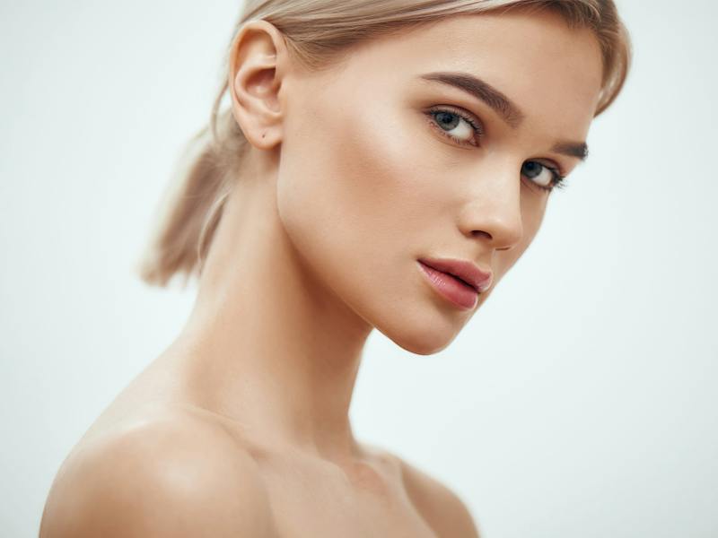 Woman with her hair up